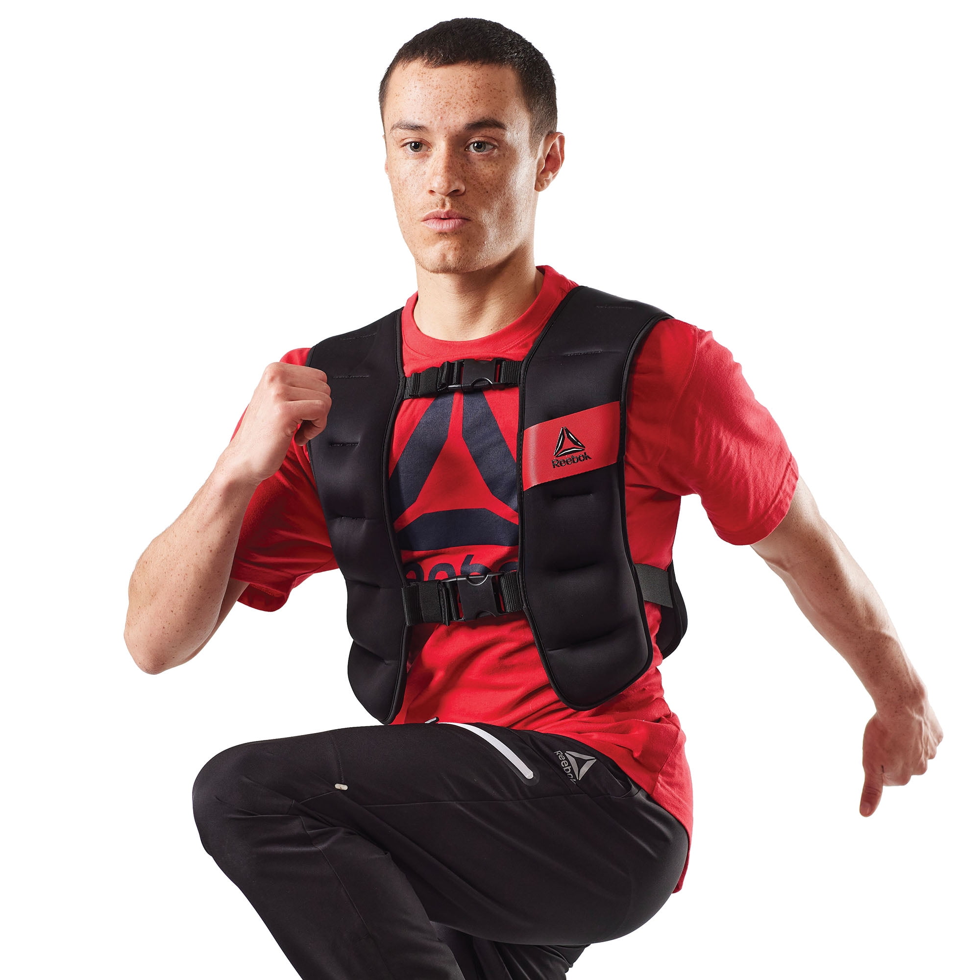 Reebok Delta Weighted Vest for Strength Training and Cardio (Black, 12 lb) 1xnhn