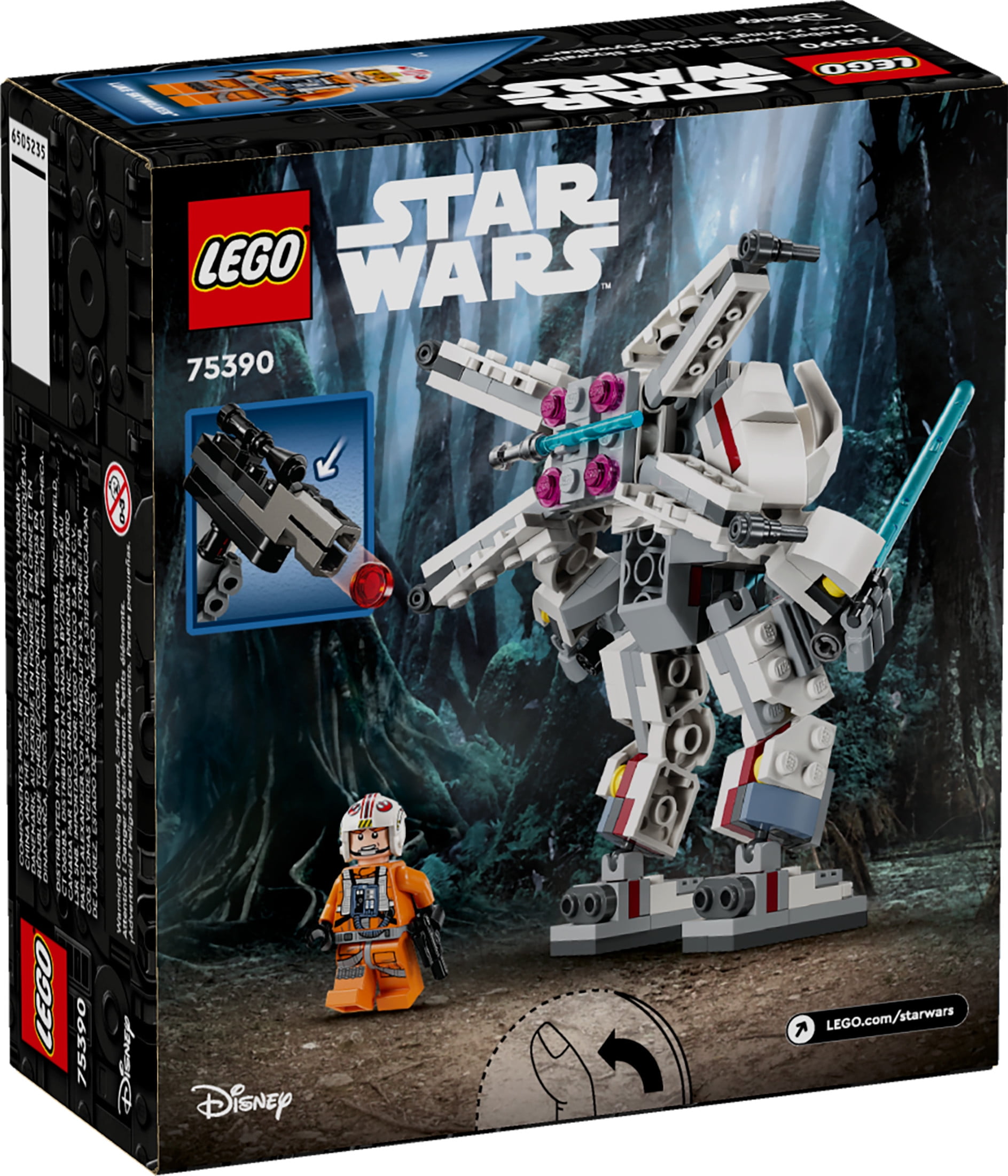 LEGO Star Wars Luke Skywalker X-Wing Mech Building Set, Posable Action Figure Toy (75390) prato