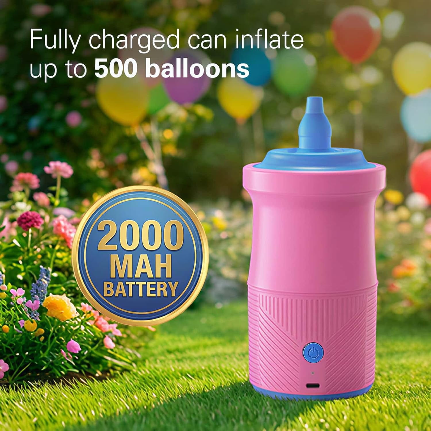 Generic Electric Balloon Pump, Rechargeable Cordless Portable Inflator for Party Decorations (Blue, 1 Unit) ngu8z