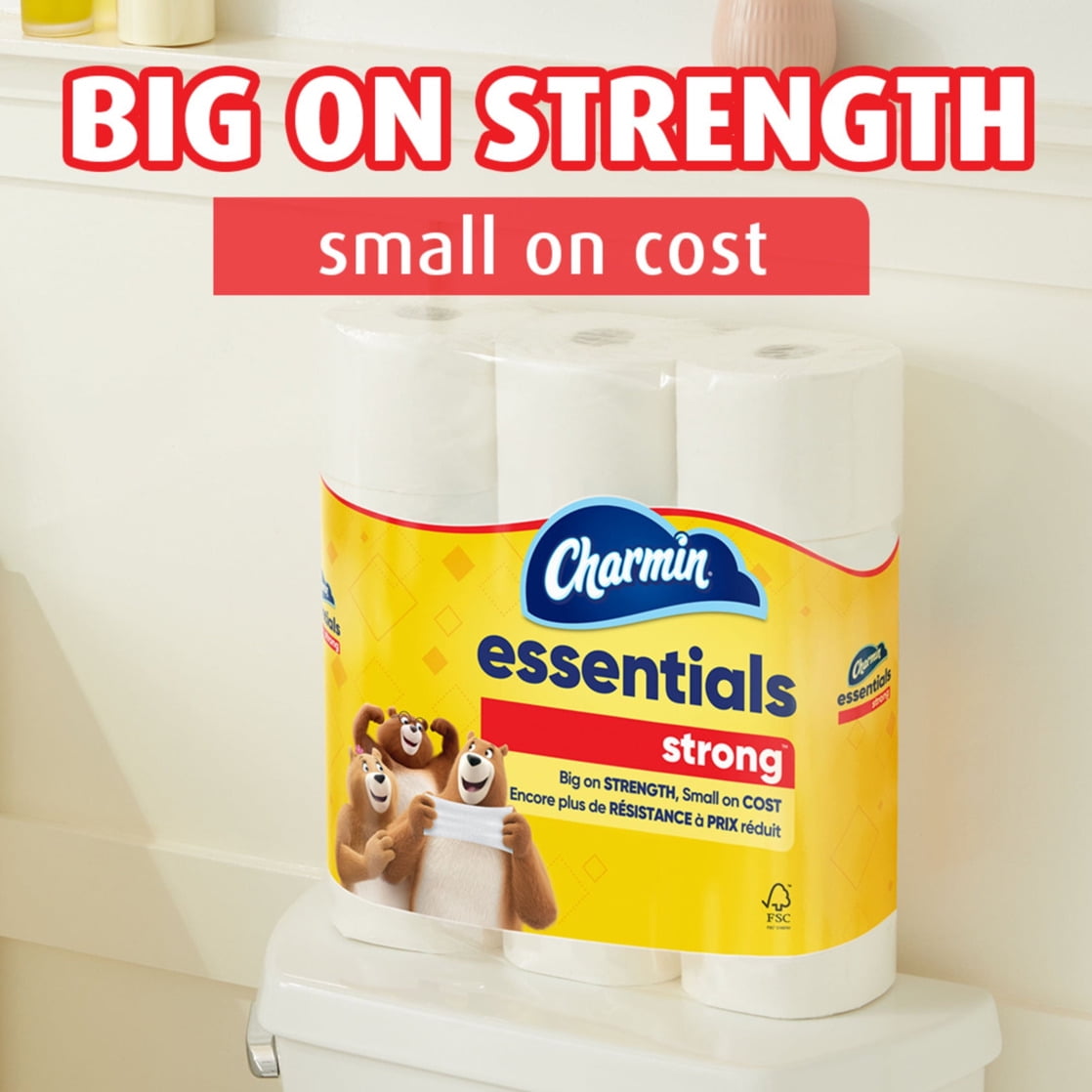 Charmin Essentials Strong Toilet Paper (12 Mega Rolls, 429 Sheets Per Roll) bjtvg