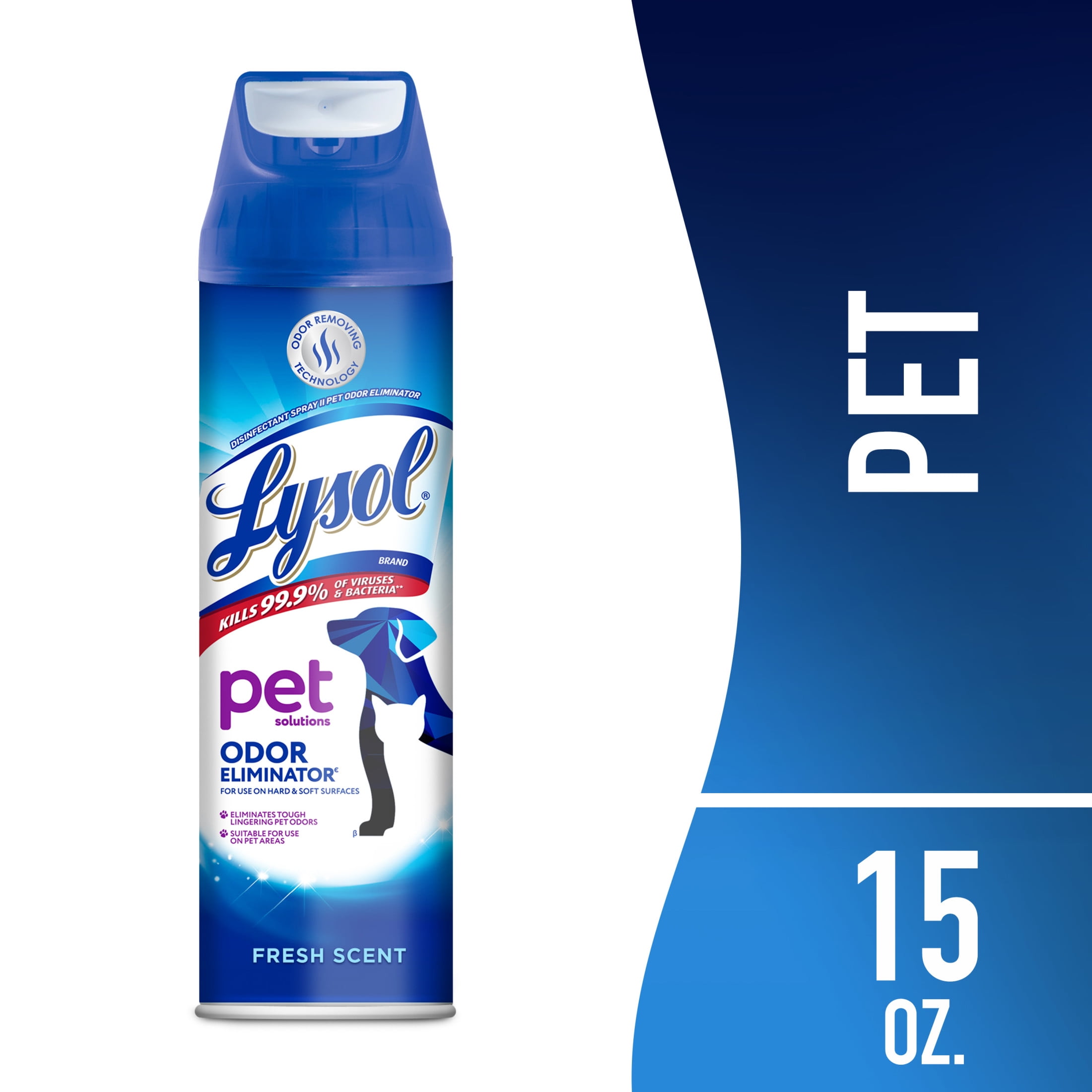 Lysol Pet Odor Eliminator Sanitizing Spray for Hard and Soft Surfaces (15 oz) m5a5b