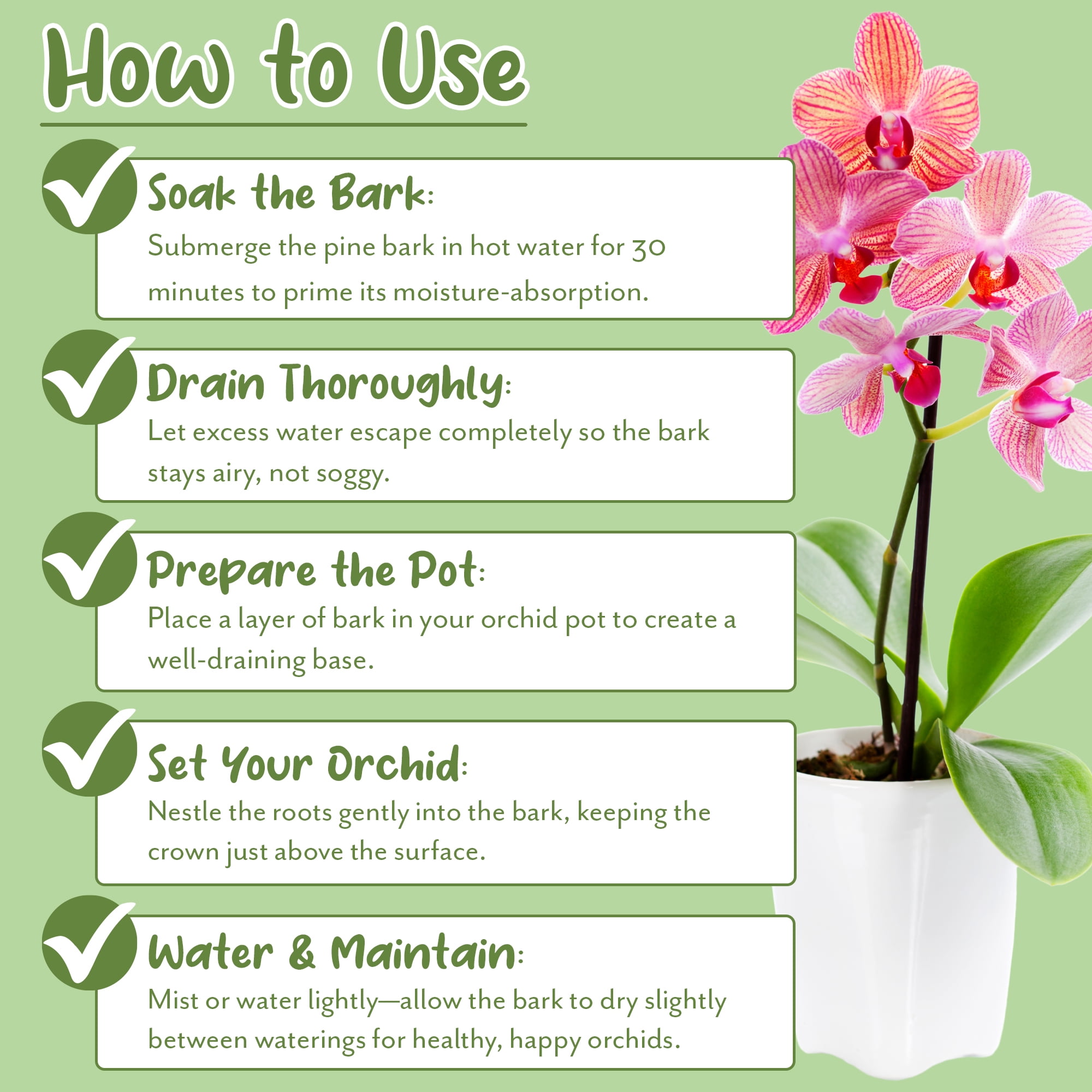 Soil Sunrise Organic Orchid Potting Bark, All-Natural Pine Bark Mix for Aeration and Drainage (8 Quarts) 3sfr1