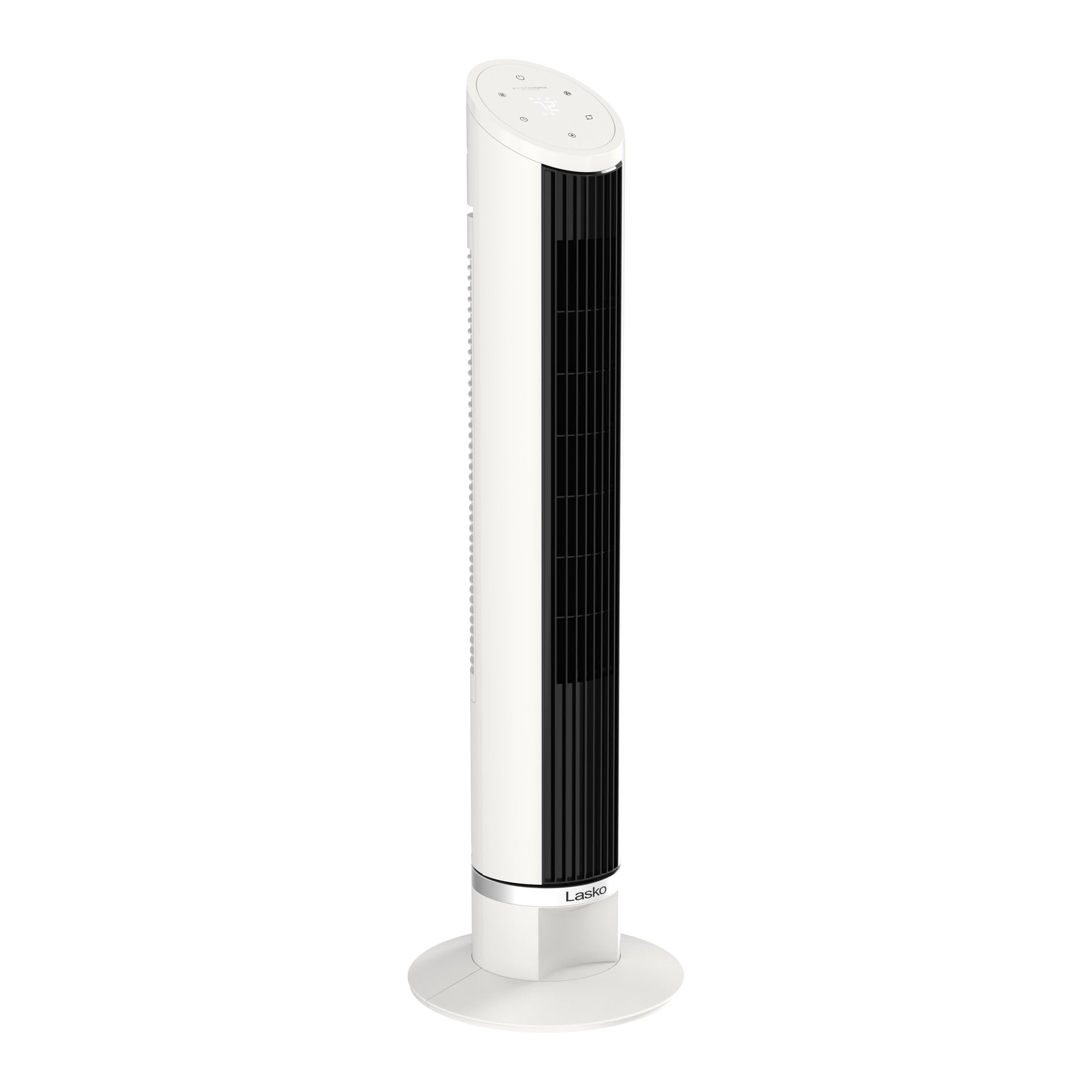 Lasko 36 in Quiet Oscillating Tower Fan with Remote Control and 12 Speeds (White, 36 in) 1fyqh