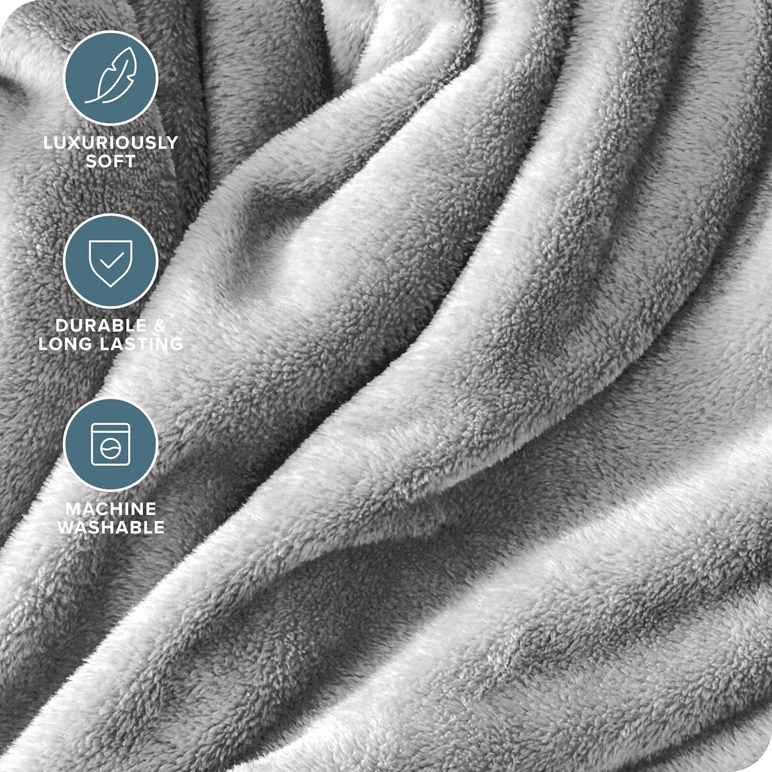 Cshidworld Lightweight Reversible Throw Blanket, Soft Microfiber Plush Bedding for Couch Sofa and Travel (Grey, 50 in x 60 in) 8gfa6