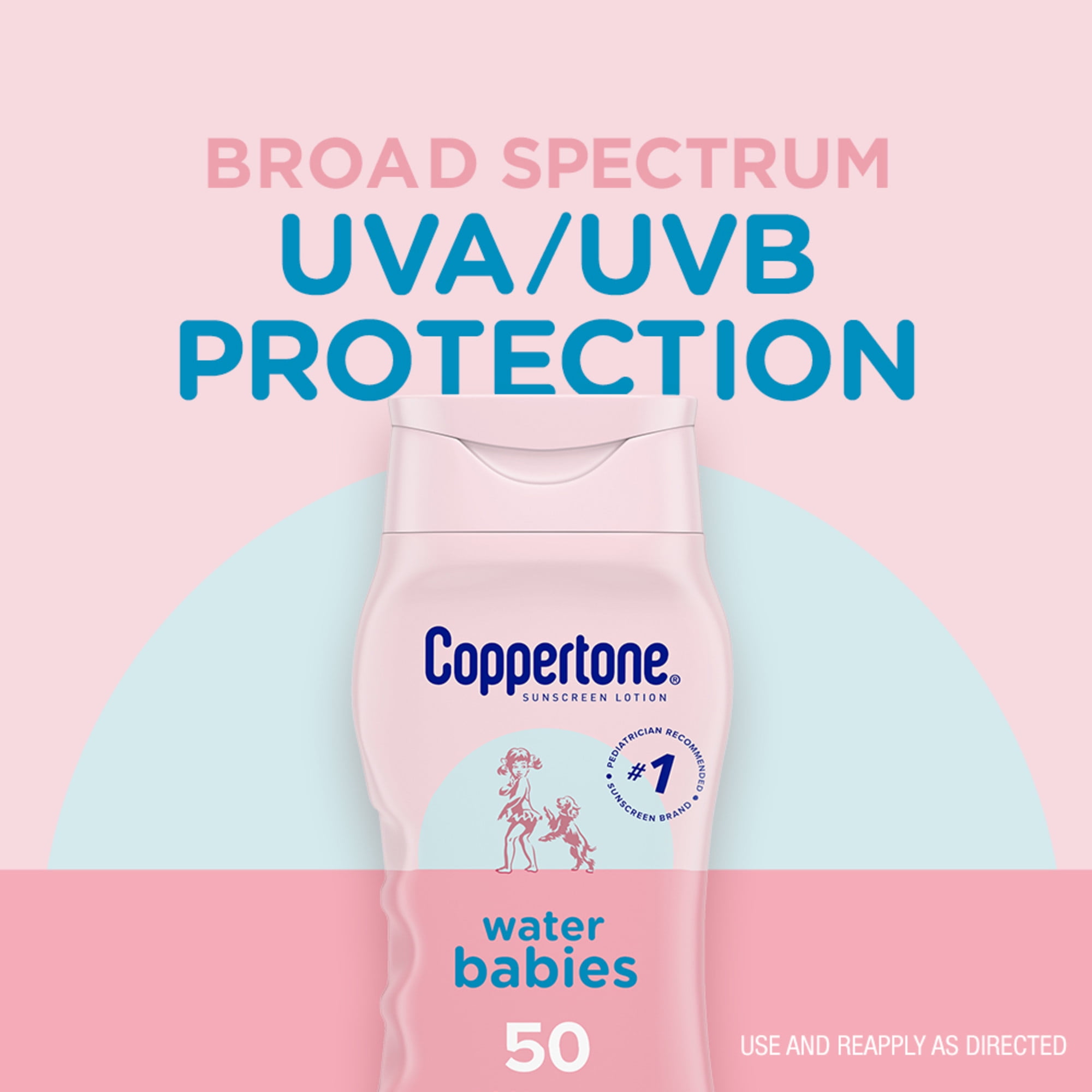 Coppertone WaterBabies SPF 50 Baby Sunscreen Lotion, Broad Spectrum UVA/UVB Protection (8 fl oz) 5hlqc