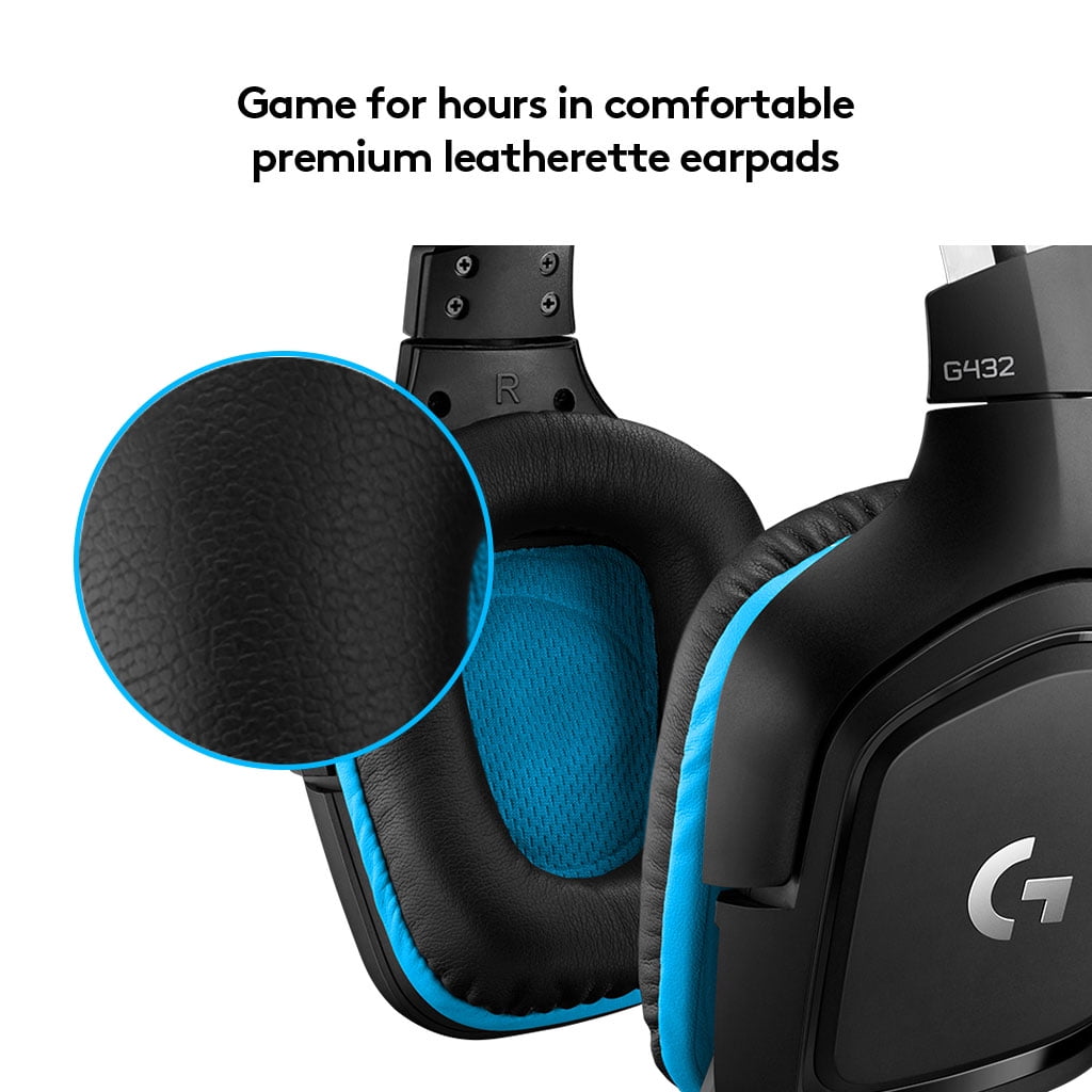 Logitech G G432 Wired Gaming Headset with 7.1 Surround Sound and Flip-to-Mute Microphone (Black, 1 Unit) yfrio