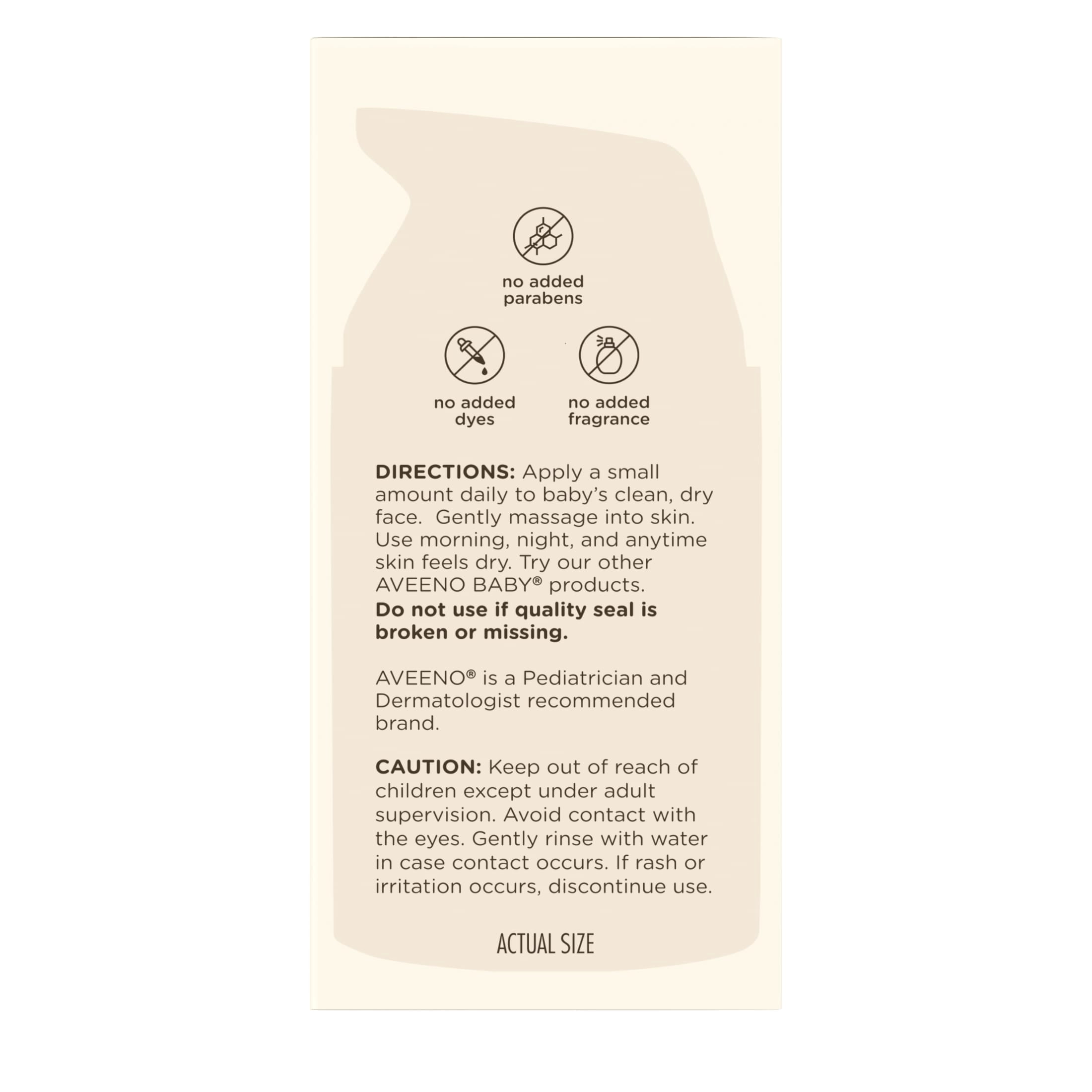 Aveeno Baby Daily Moisture Face Cream for Sensitive Skin (Fragrance-Free, 1.5 oz) 1moez