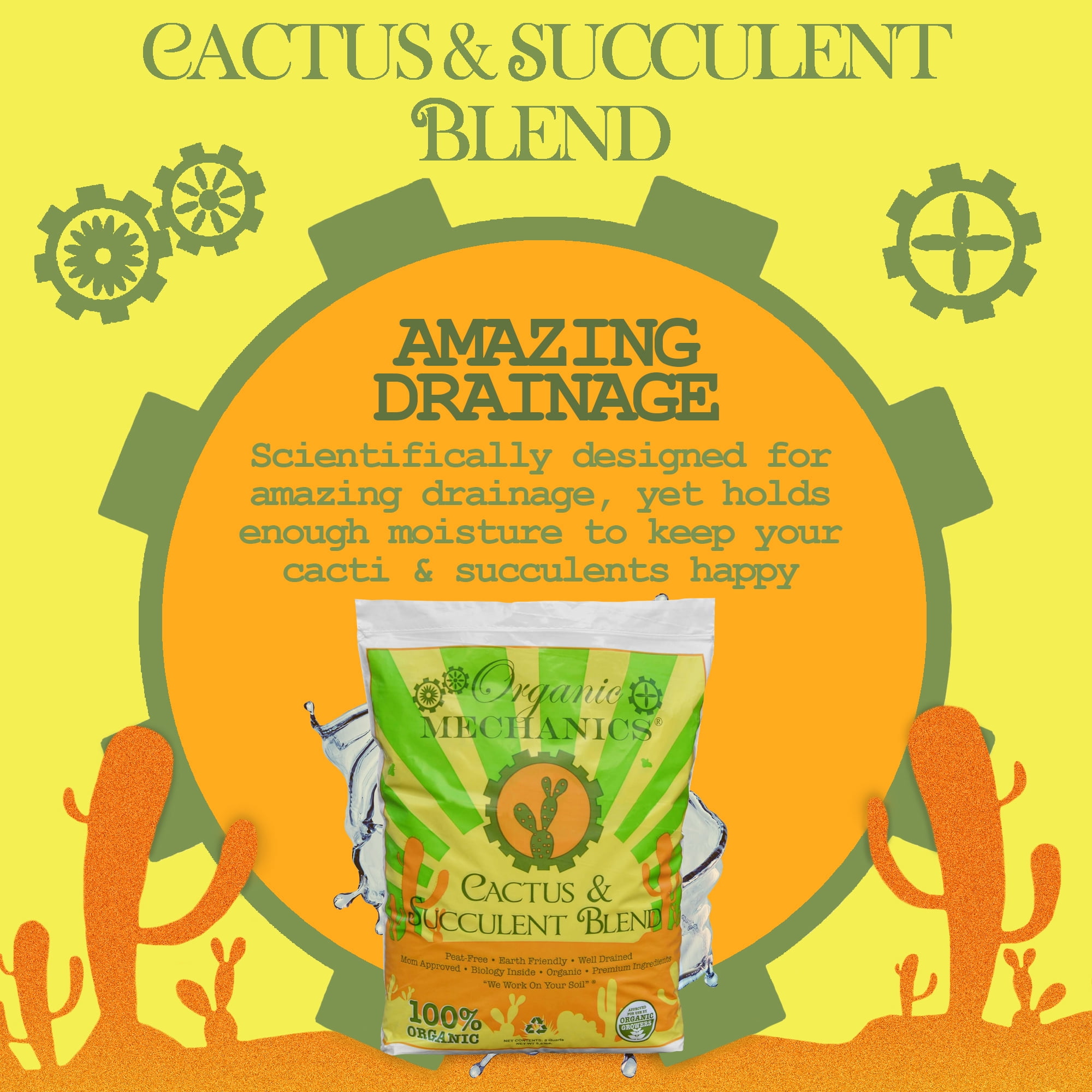 Organic Mechanics Cactus and Succulent Blend Potting Soil (8 qt) slh1v