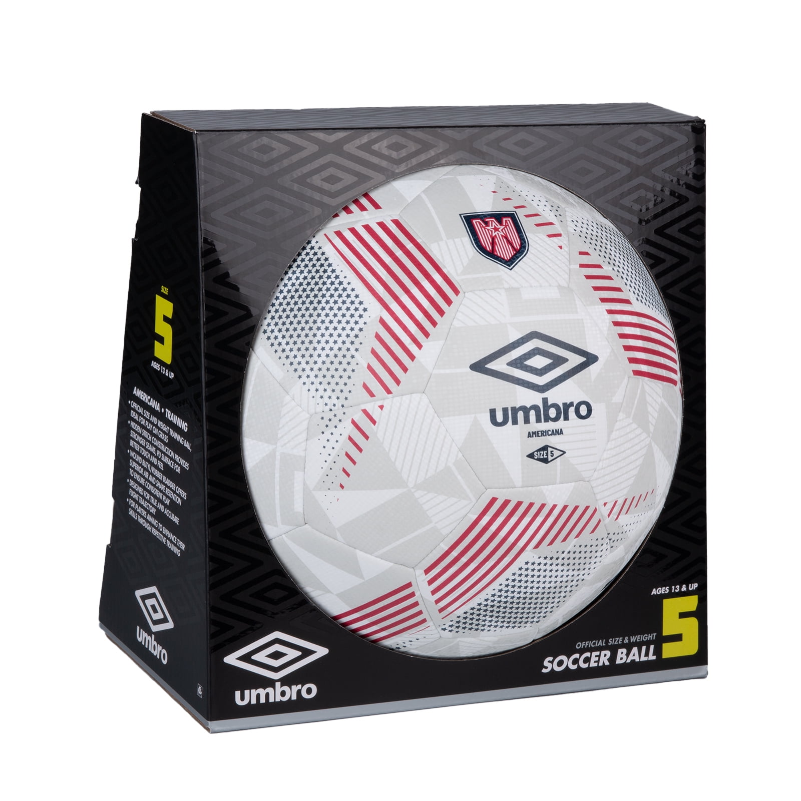 Umbro Americana Soccer Ball (Red/White/Blue, Size 5) 8y9ud