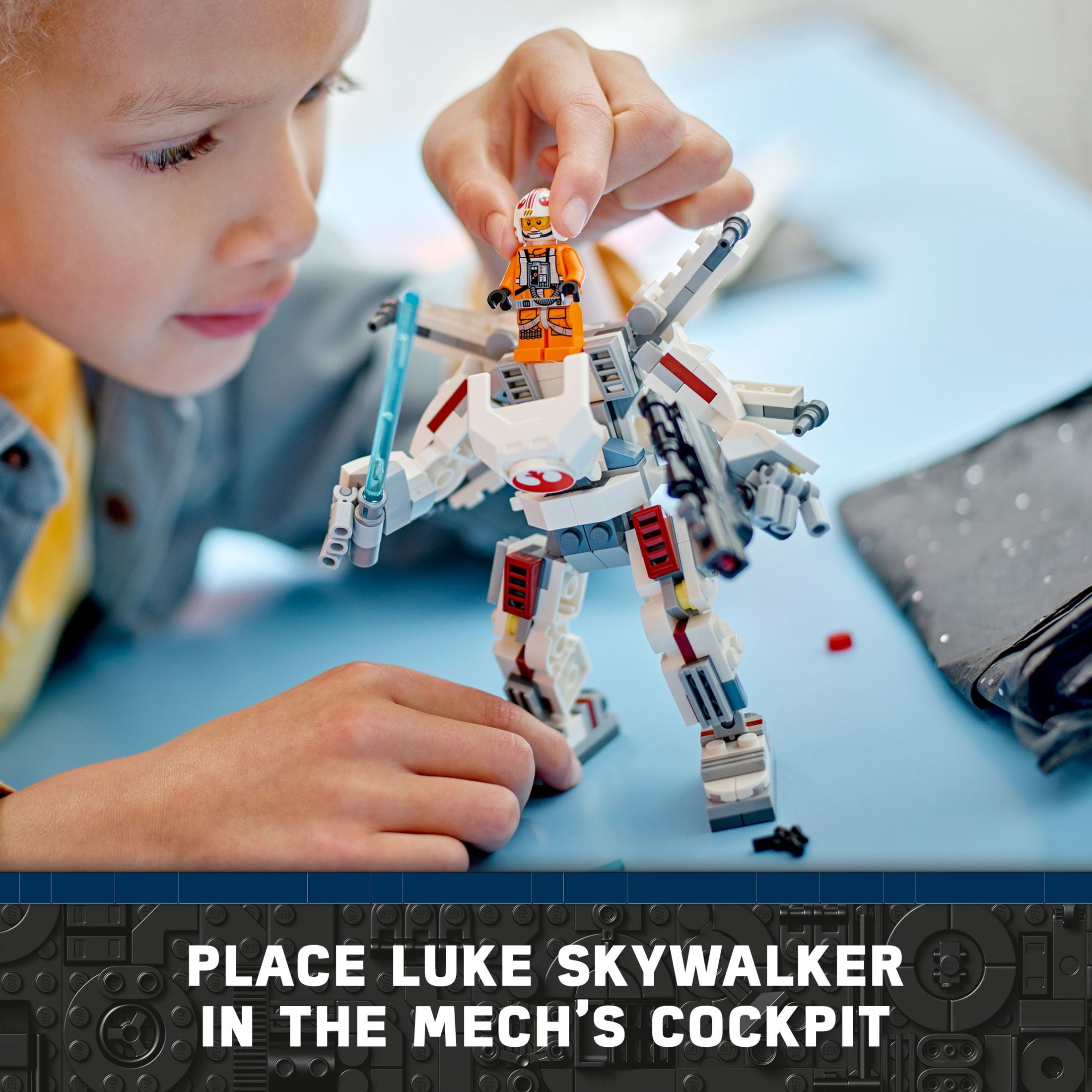 LEGO Star Wars Luke Skywalker X-Wing Mech Building Set, Posable Action Figure Toy (75390) prato