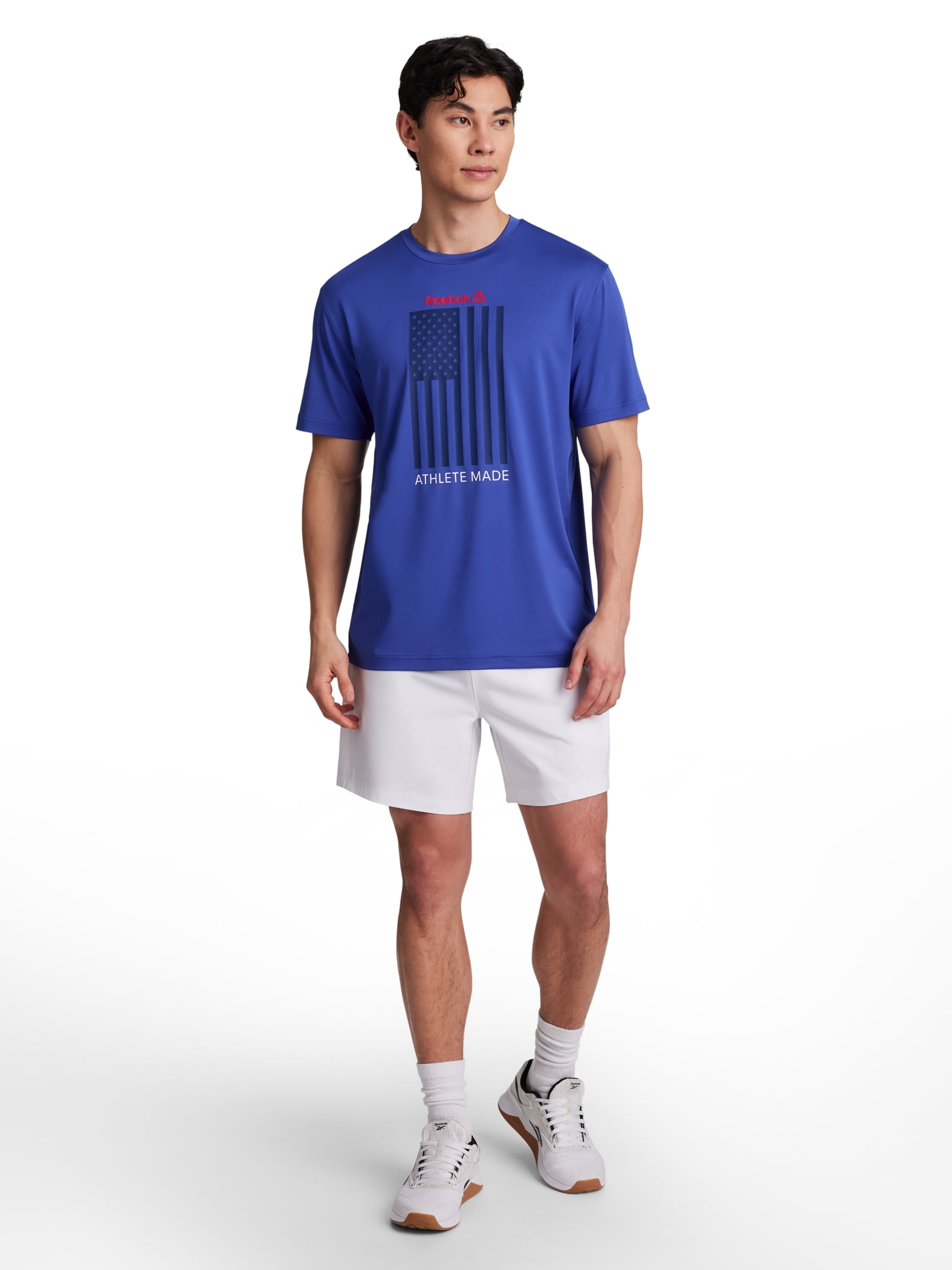 Reebok Men's Athletic Graphic T-Shirt (Blue, XS) l1ke3