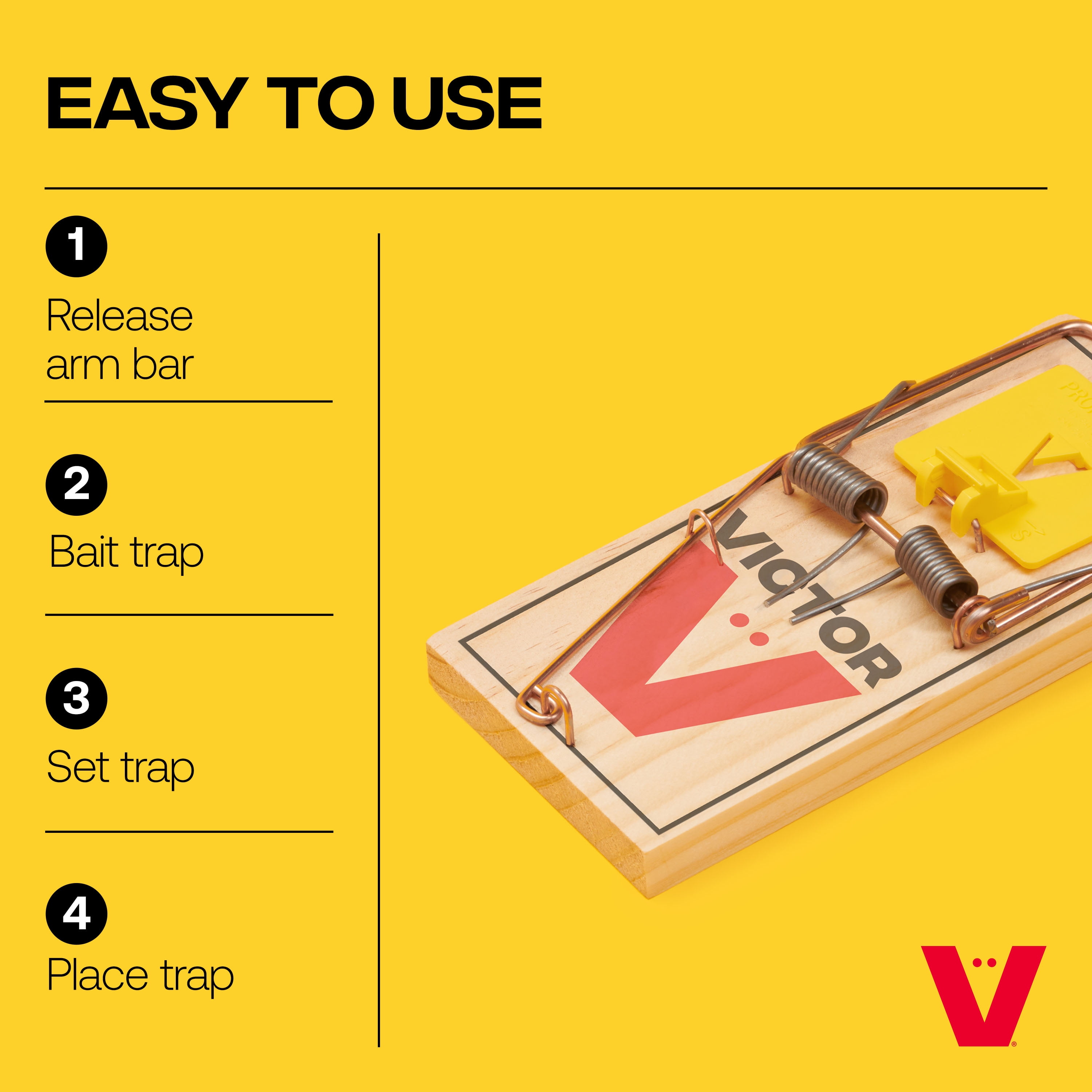 Victor Easy Set Extended Trigger Rat Trap (Wooden, 1 Pack) 8j7rz