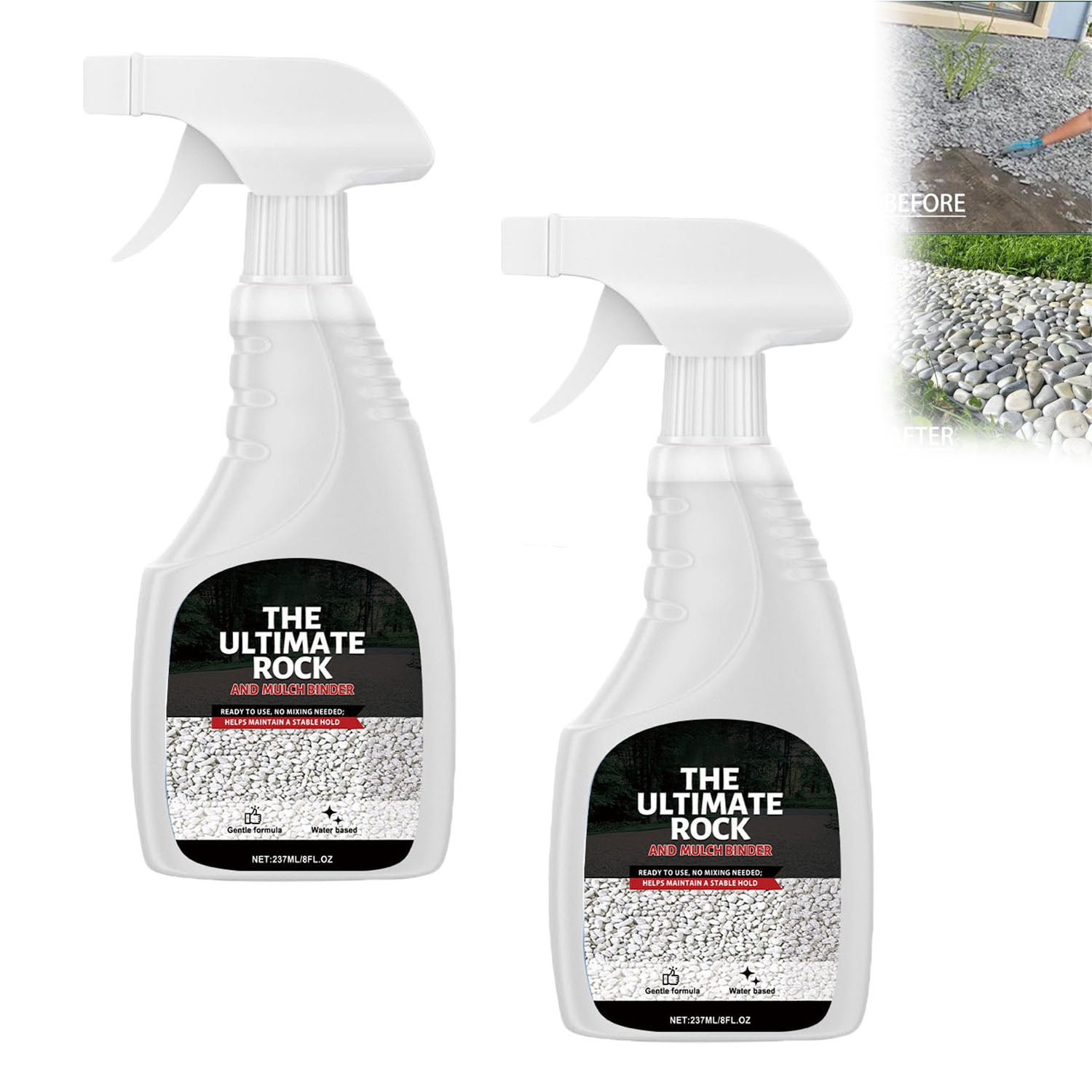 EcoGuard Rock & Mulch Binder Landscape Adhesive Weather-Resistant Garden Stabilizer (Clear, 2 Pack, 64 fl oz) 10jd9