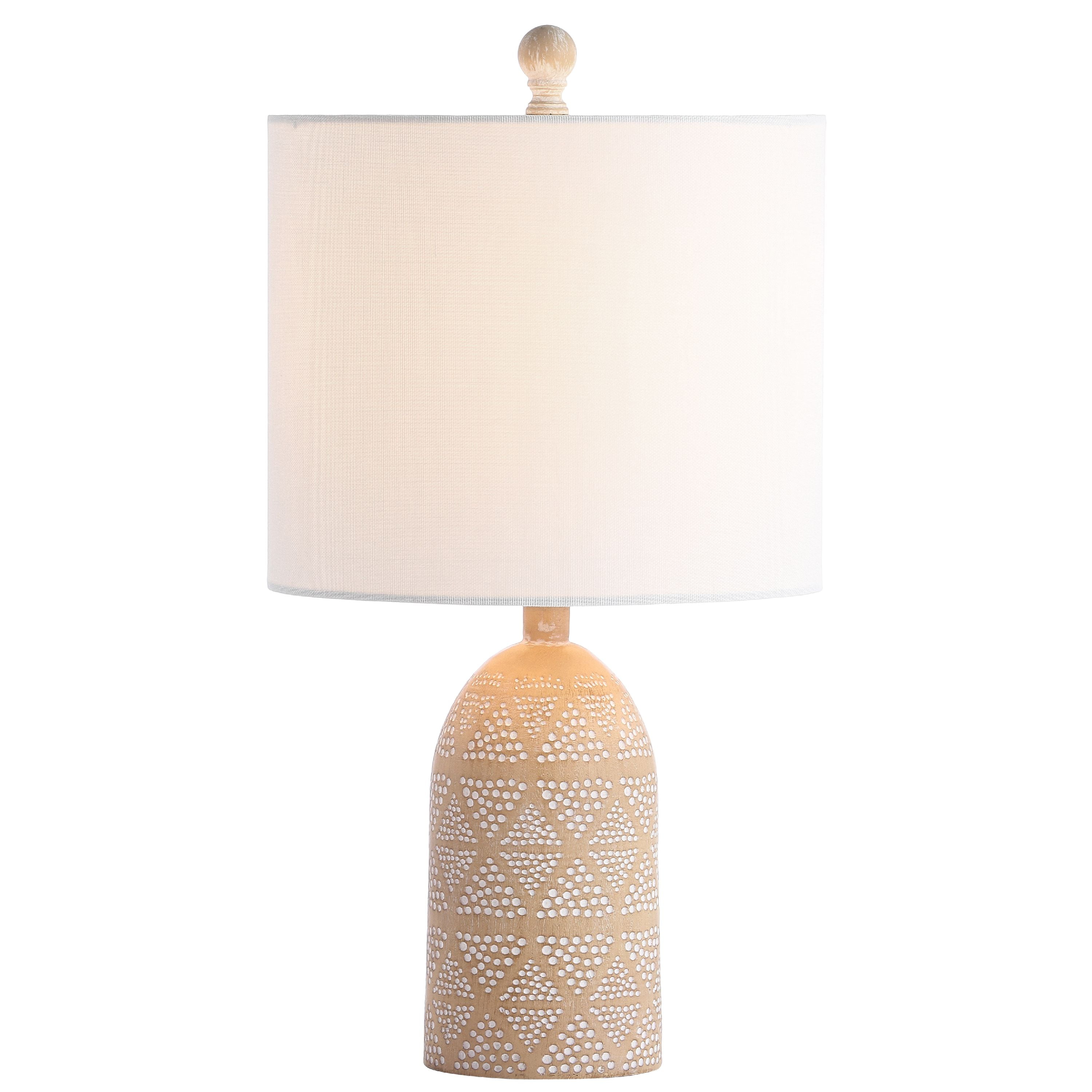 Safavieh Nava Polka Dot Engraved Table Lamp with Off-White Shade (Brown, 18.5 in. H) 25z46