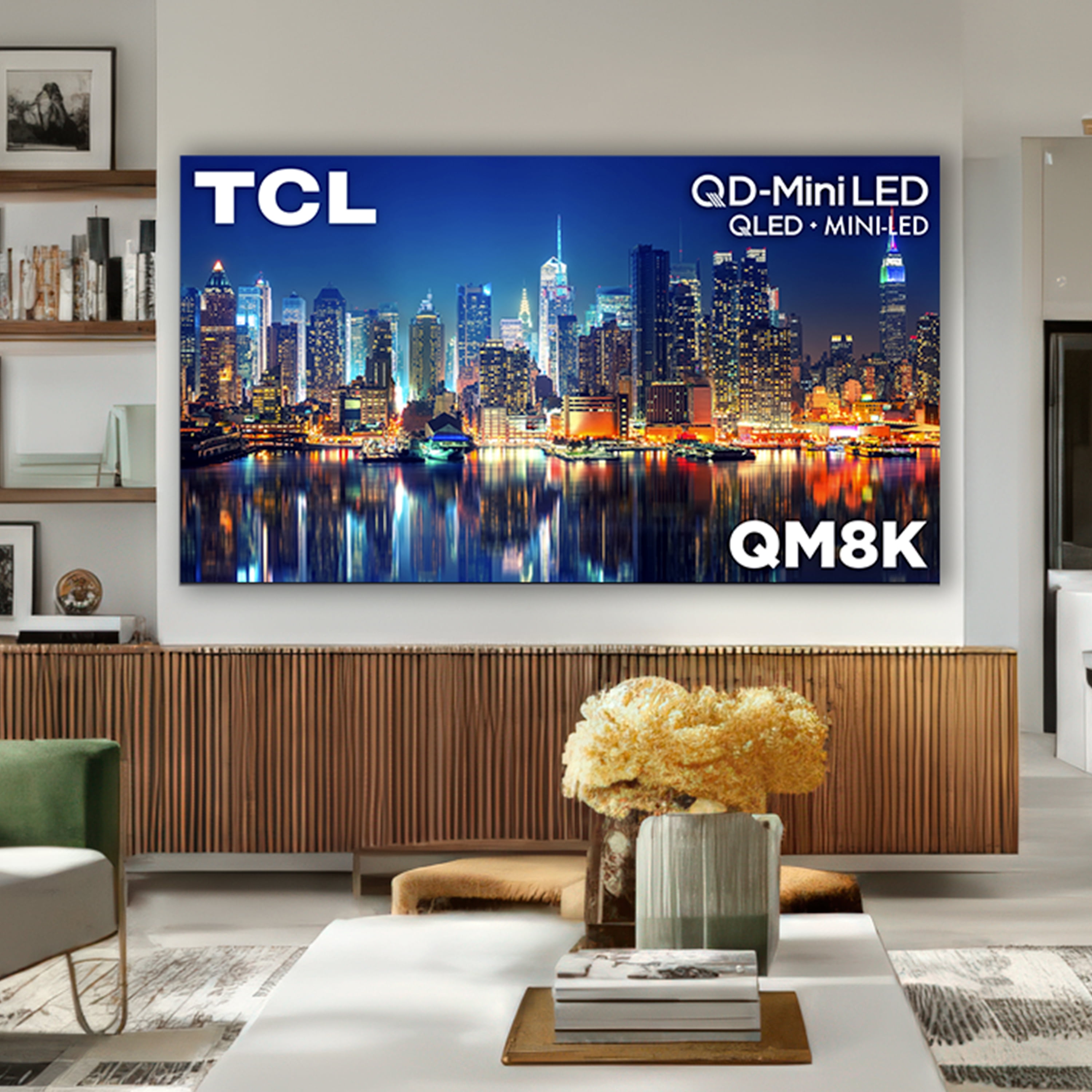 TCL 75-inch Class QM8K Series QD-Mini LED 4K UHD Smart Google TV (144Hz, HDR5000, Local Dimming) 599e5