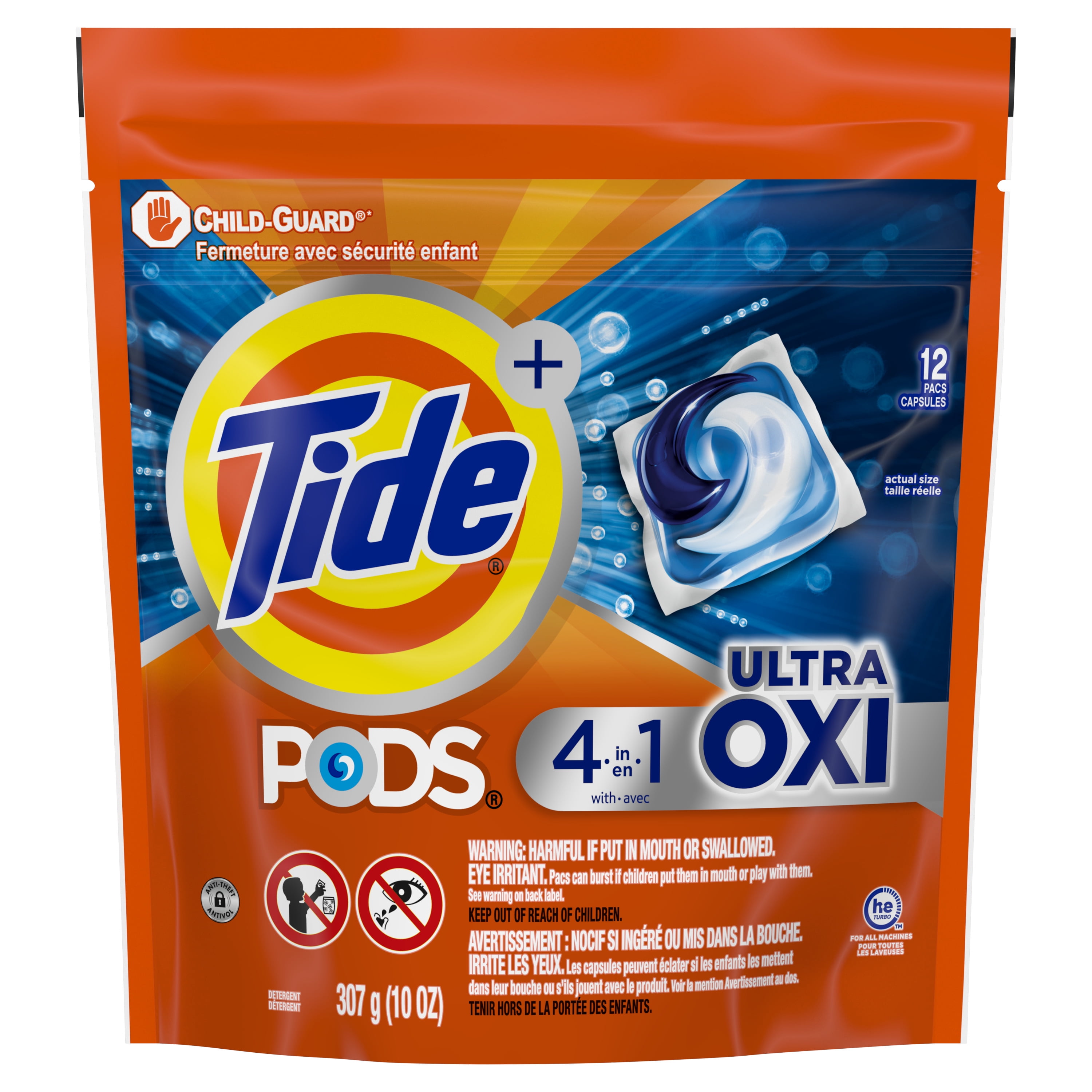 Tide PODS Laundry Detergent Pacs, Ultra Oxi, 4-in-1 Stain Remover (12 Count) n3ya2