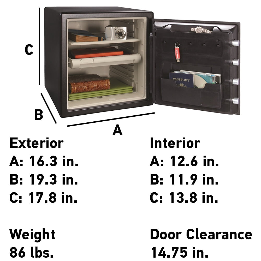 SentrySafe SFW123CU Fireproof and Waterproof Security Safe with Combination Lock (Black, 1.2 cu ft) h8bz1