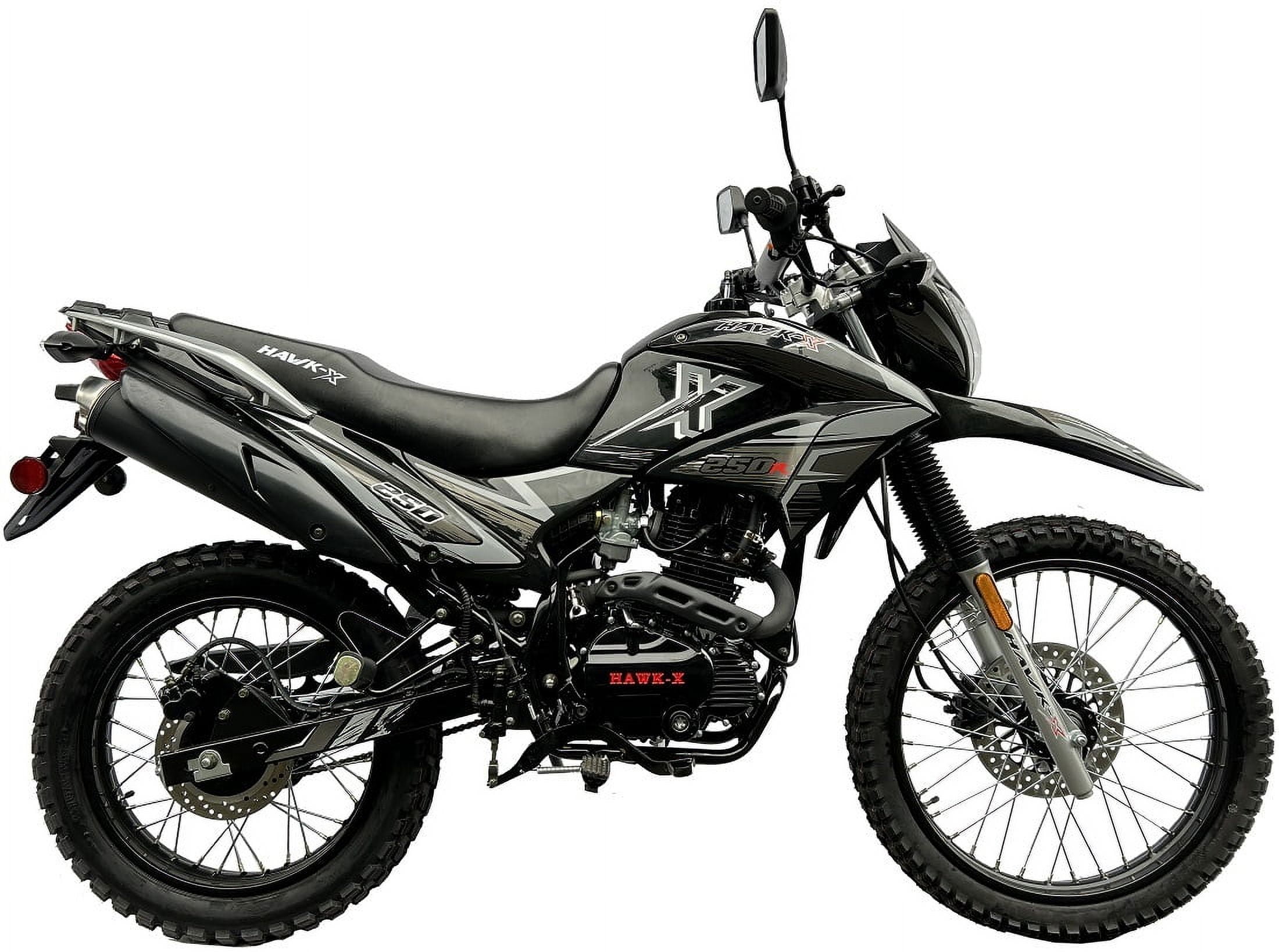 RPS Hawk-X 250cc Motorcycle 5-Speed Manual Transmission (Black, 21 in Front Tire) wo2fd