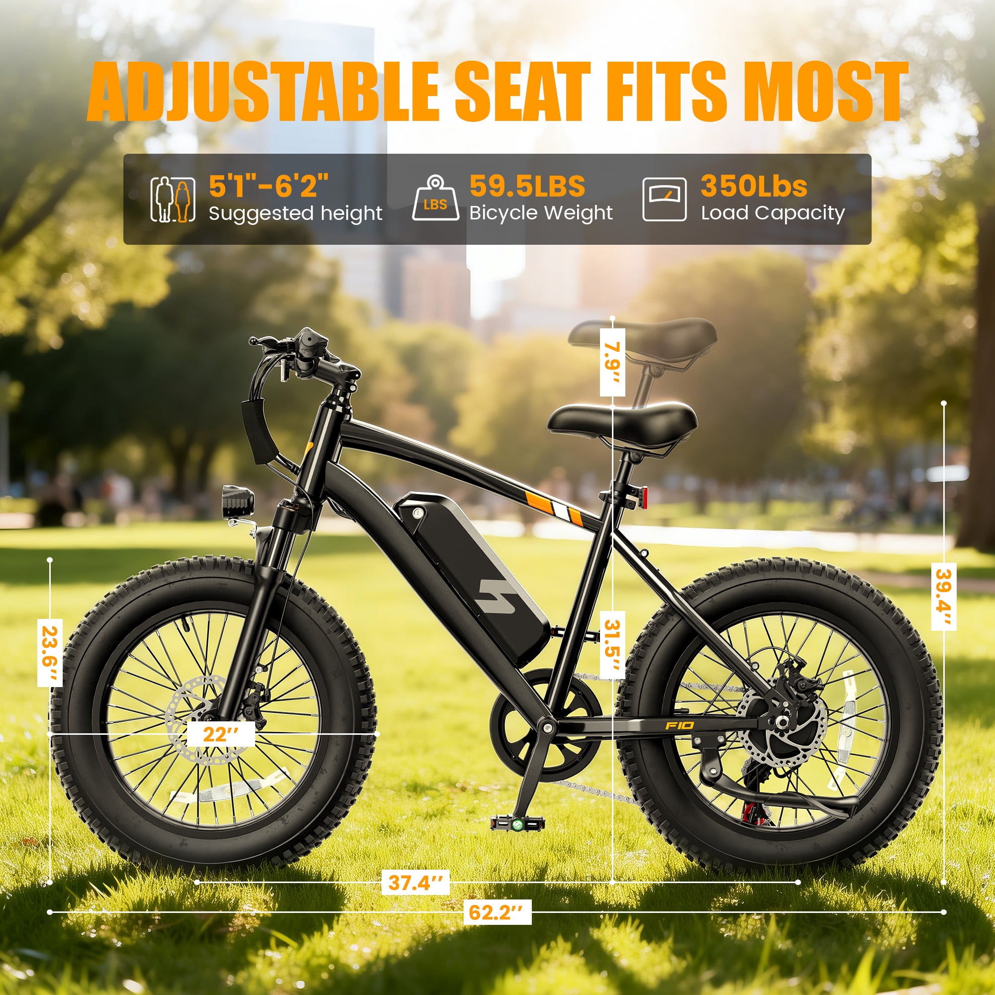 ActBest Electric Fat Tire Mountain Bike, 1500W Motor 28 MPH, 7-Speed Off-Road E-Bike (Black, 20 in x 4.0 in) 5jj99