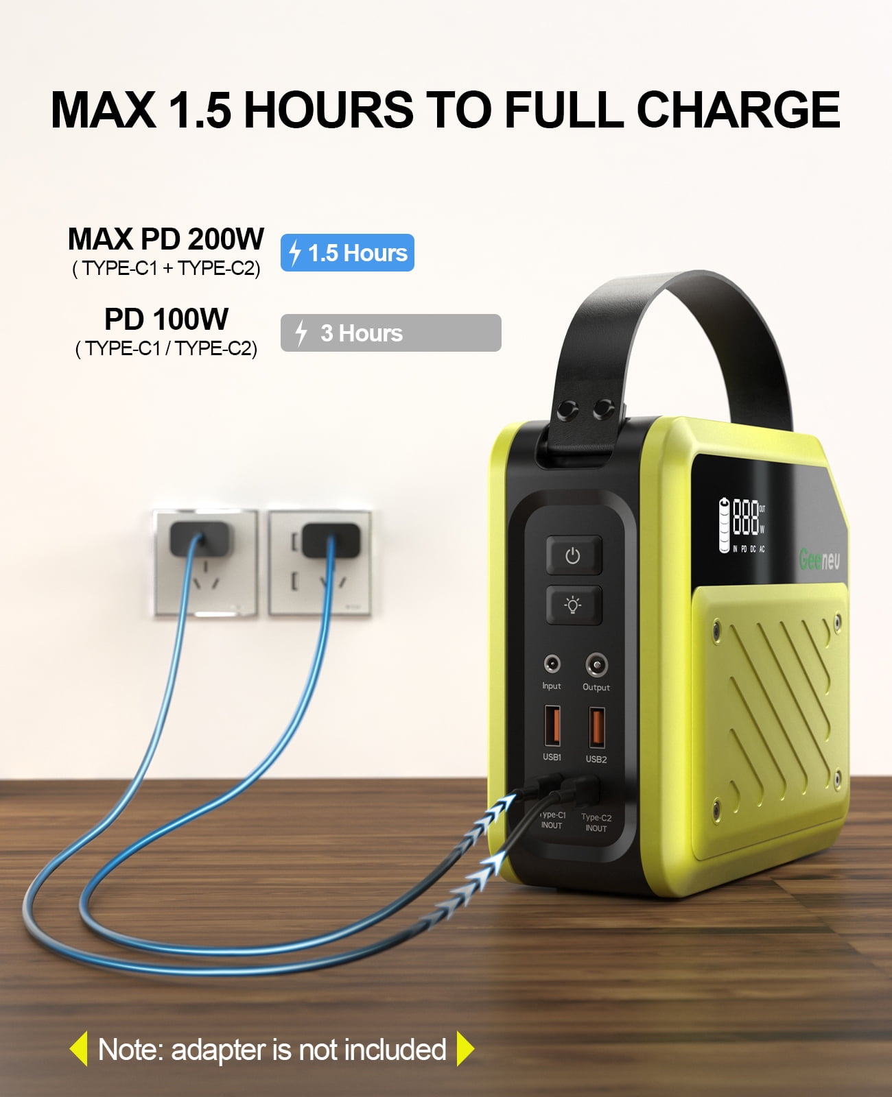FEATOU 268W Portable Power Station, 270Wh Backup Battery Generator with 100W PD USB-C Ports (270Wh) eijbk