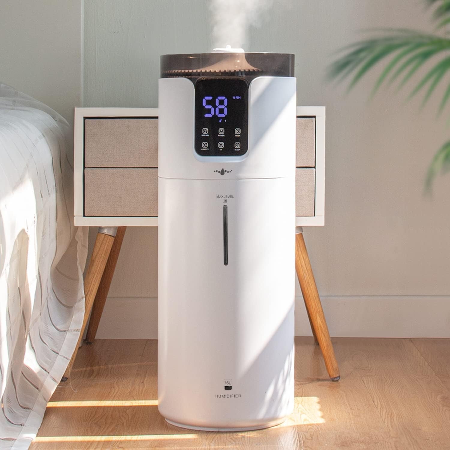 Lacidoll Whole House Ultrasonic Cool Mist Humidifier for Large Rooms (White, 4.2 gal) t5lc4