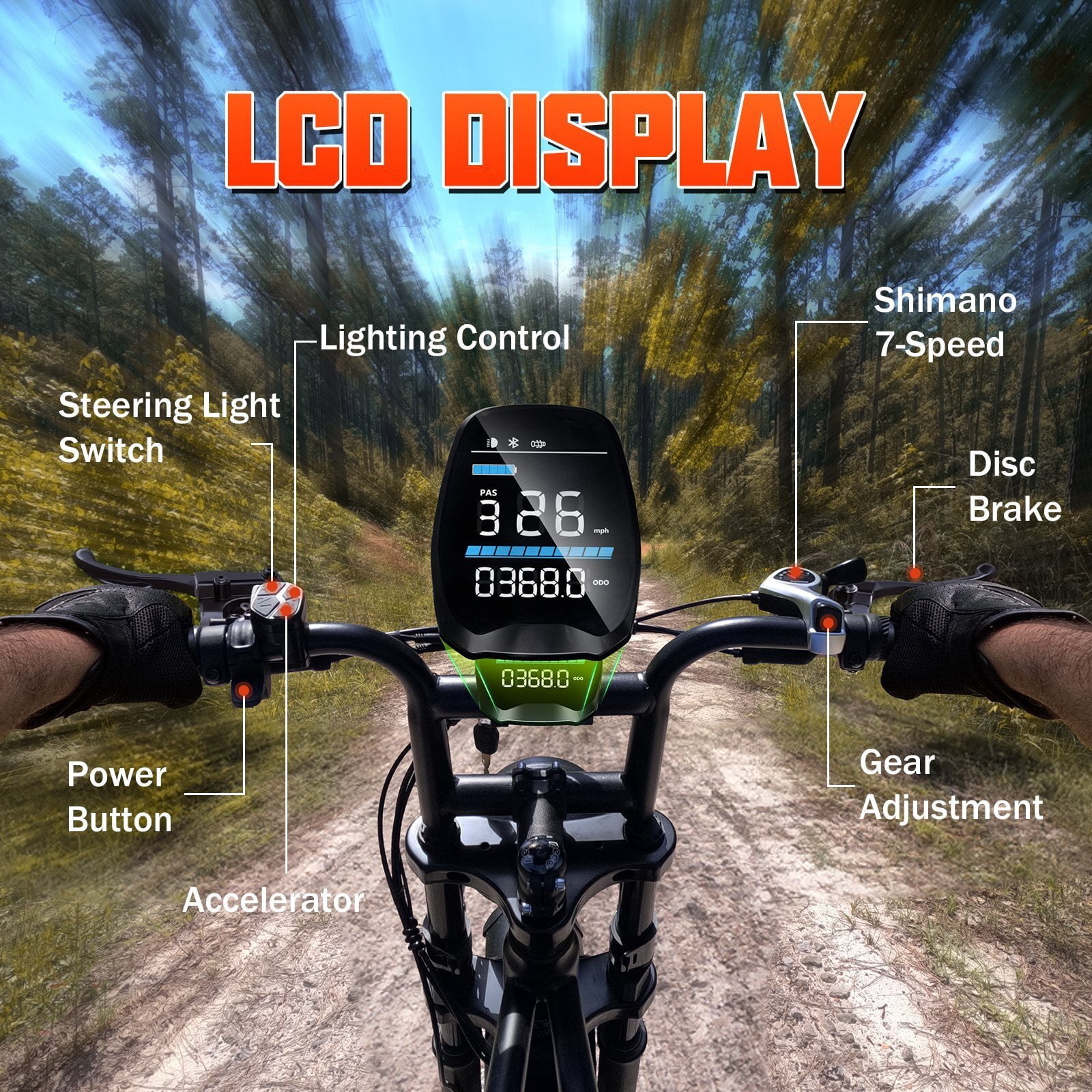TST Electric Bike for Adults, 750W Motor Fat Tire E-Mountain Bike, Dual Suspension, App Control (Black, 20 in) 3g7t0