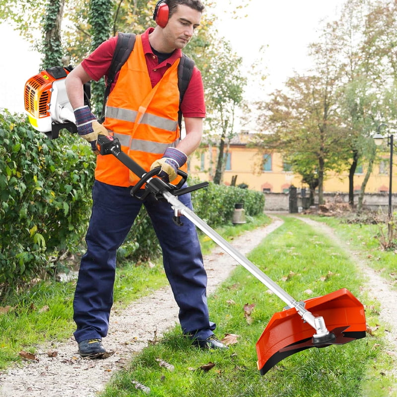Baotree 36cc 2-Stroke Gas String Trimmer 3-in-1 Lawn Mower and Weed Cutter (Orange, 750W) 8pqbu