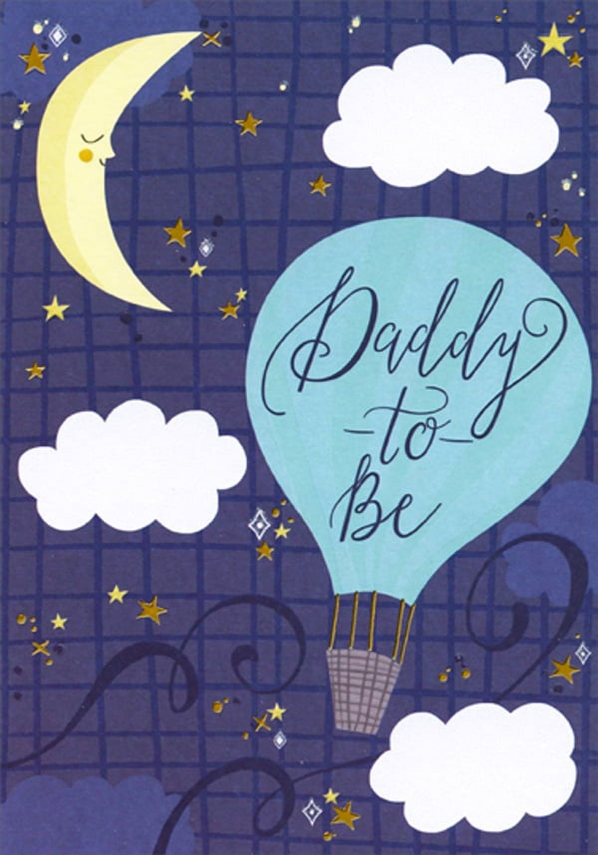 Designer Greetings Father's Day Card for Daddy-to-Be, Sleeping Crescent Moon Design (5.25 in x 7.5 in) ko6u9