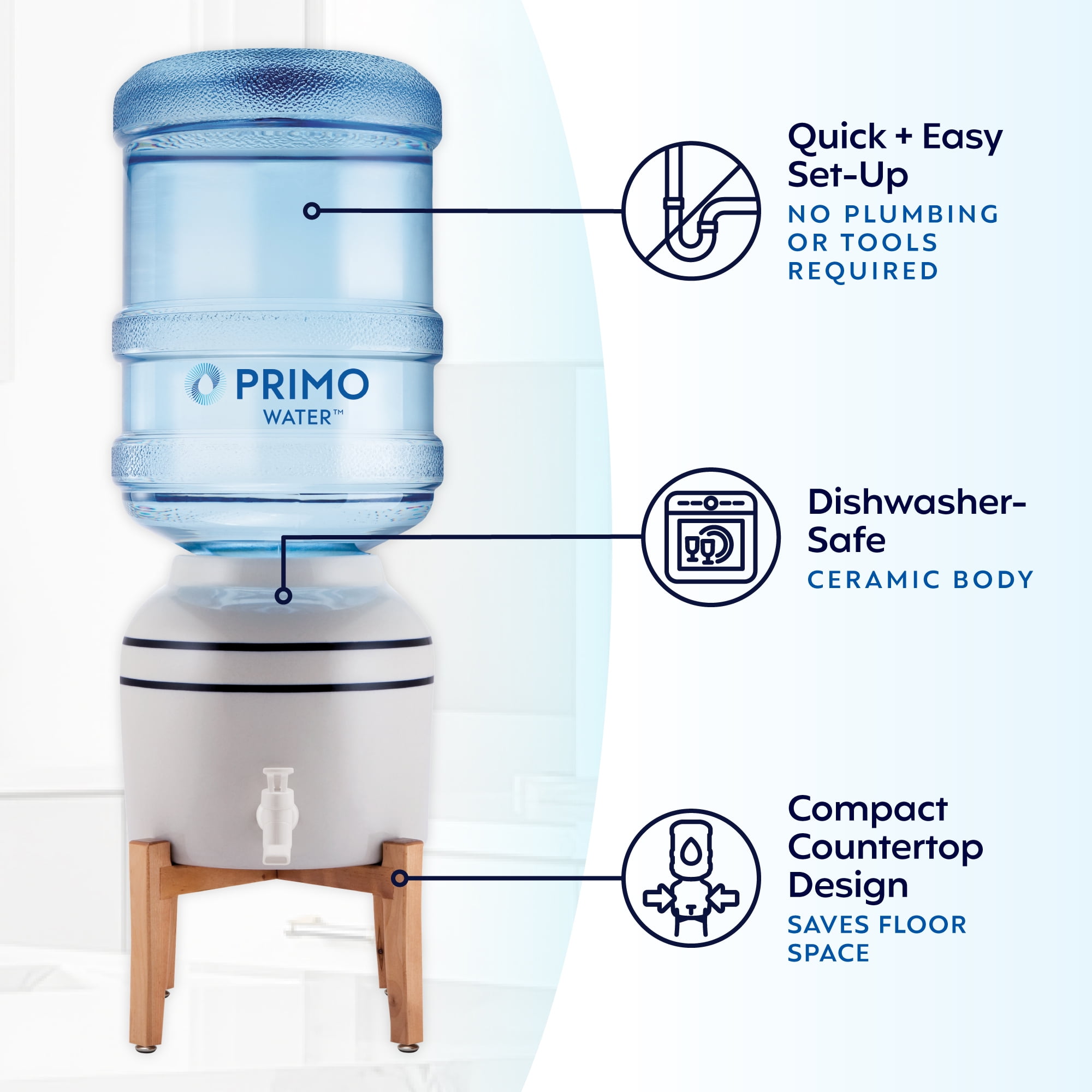 Primo Water Countertop Water Dispenser (White, 5 gal) 84jns