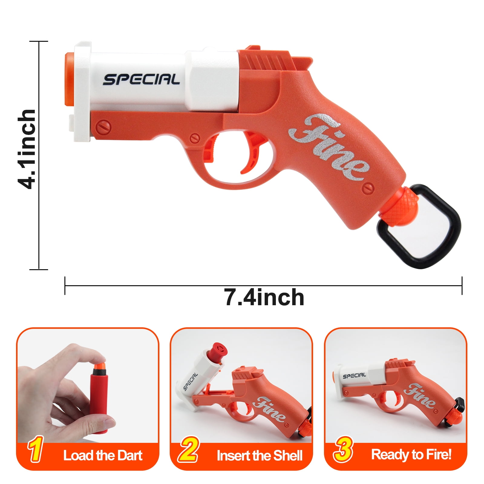 BIU BLASTER Shell Ejecting Foam Dart Blaster with Realistic Action (Orange, 10-Piece Set) aq64k - Image 6