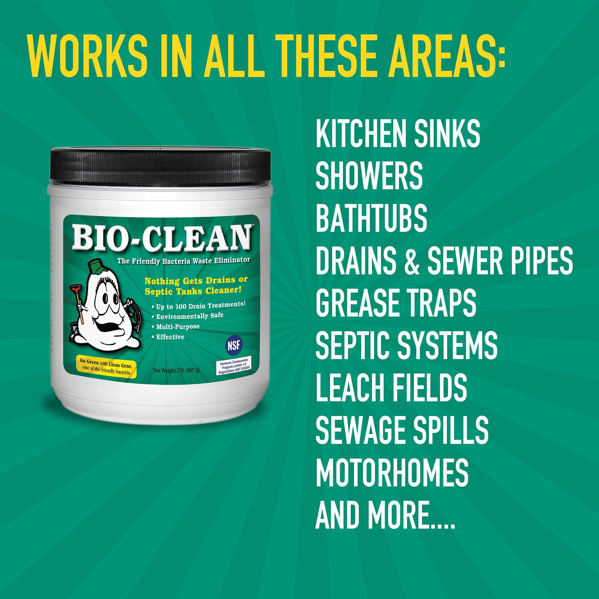 Bio-Clean Drain and Septic System Treatment (Natural Enzyme Cleaner, 32 oz) ug7wb