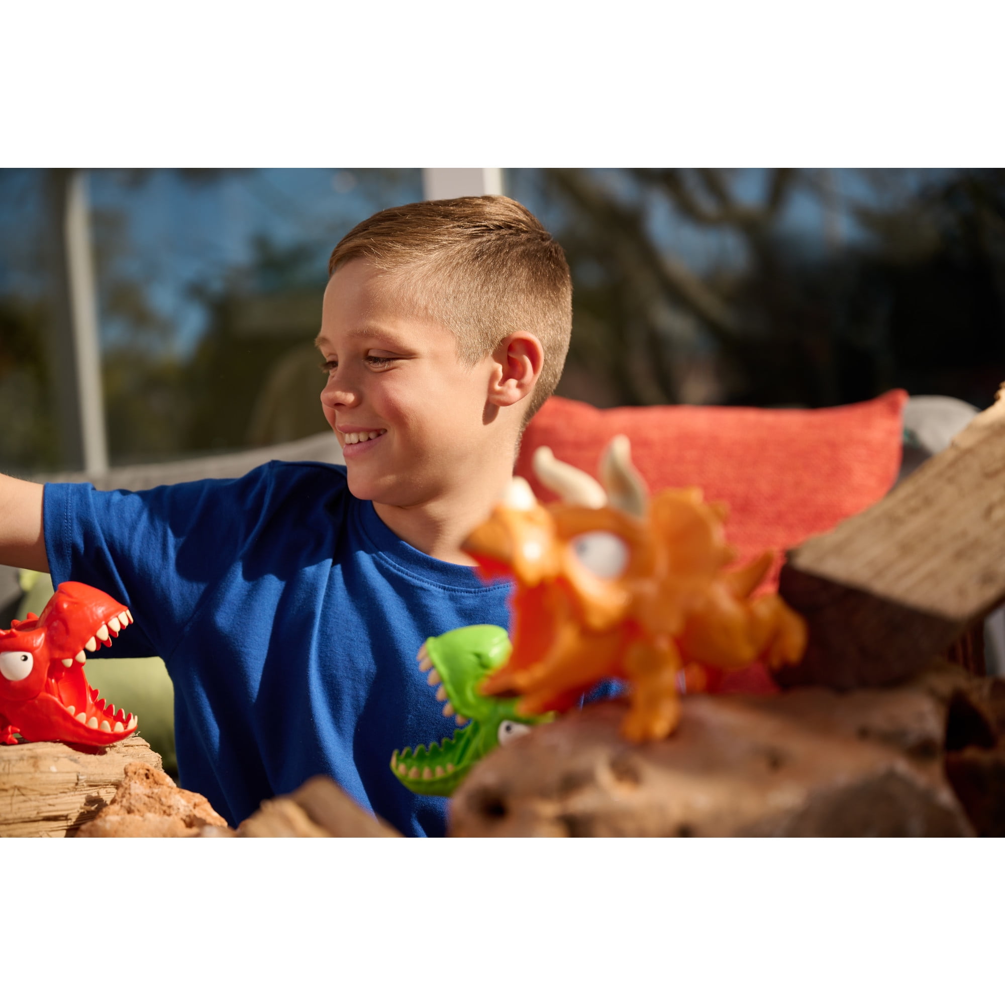 Smashers Dino Island T-Rex Battles Dinosaur Action Playset (Orange, 1 Pack) p7eqj