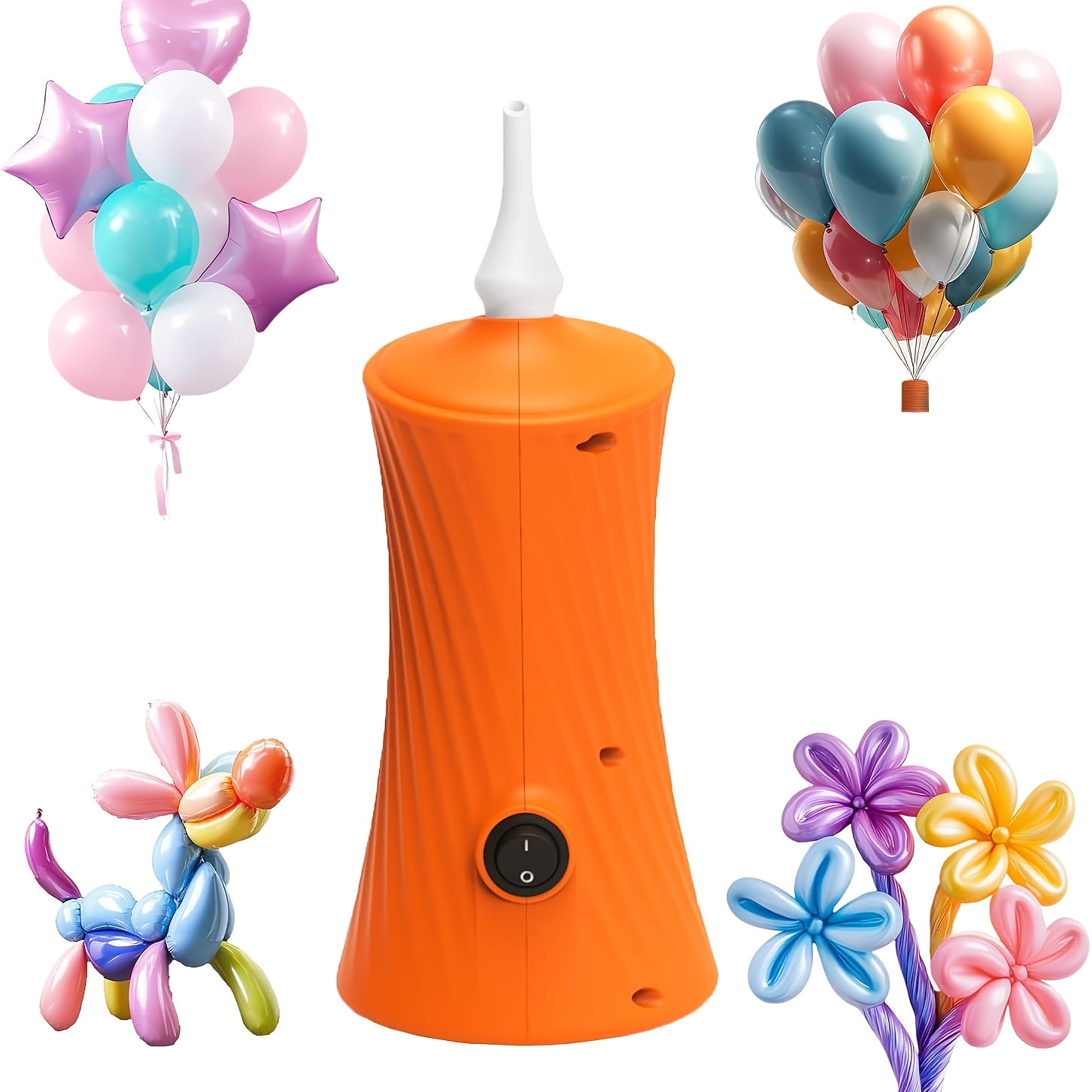 Generic Electric Balloon Pump for Long Balloons (Orange, 1 Pack) kel54