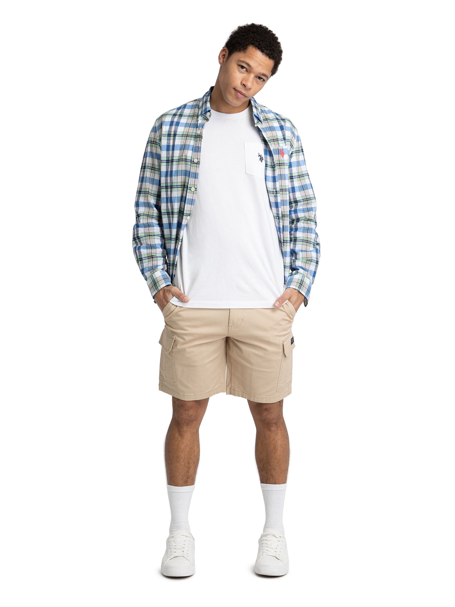 U.S. Polo Assn. Men's Cargo Shorts Relaxed Fit Utility Pockets (Beige, 32) jgz1x