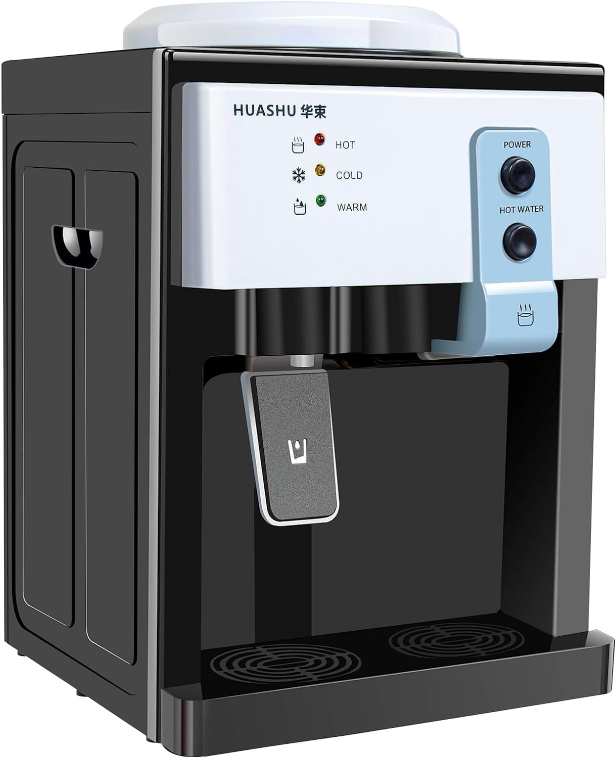 LEYSRIS Countertop Electric Water Dispenser, Hot and Cold Drinking Water Machine for Home and Office (White, 14.17 in x 10.63 in x 9.45 in) nzvgz