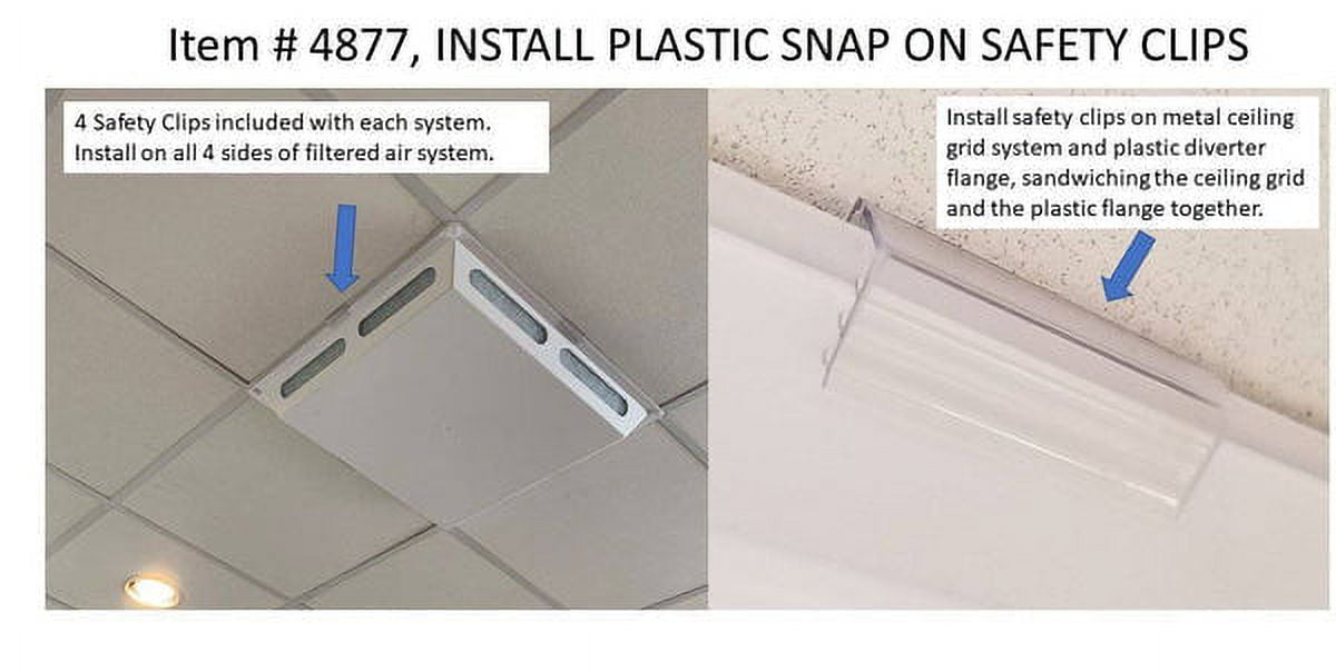 1800ceiling Filtered Air System for 2 ft x 2 ft Ceiling Diffuser (White, 2 Pack) 5wrq1