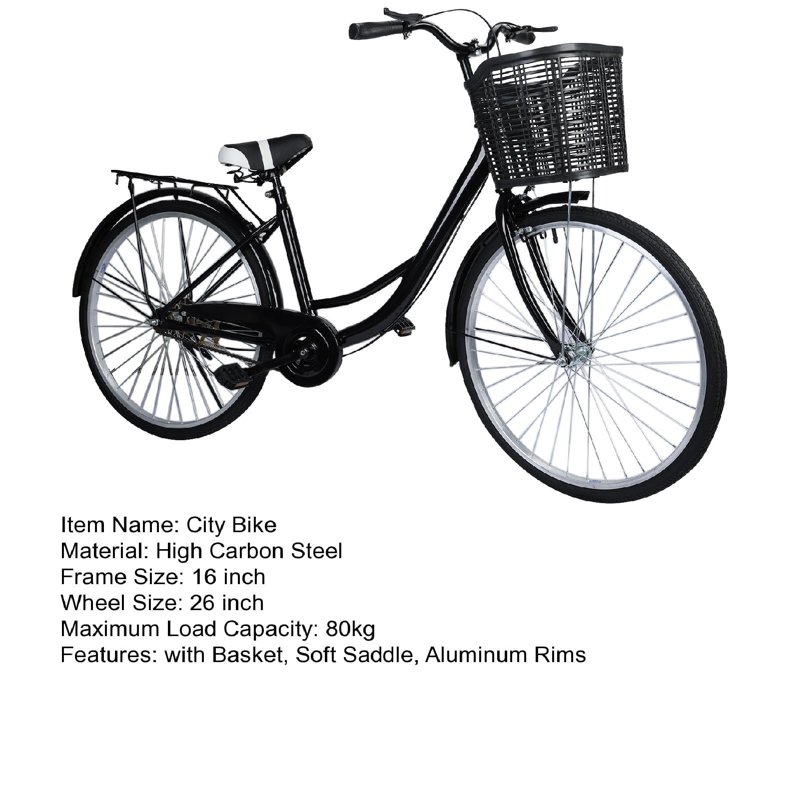 LA TALUS Adult Cruiser Bike with Basket (26 in) fp127