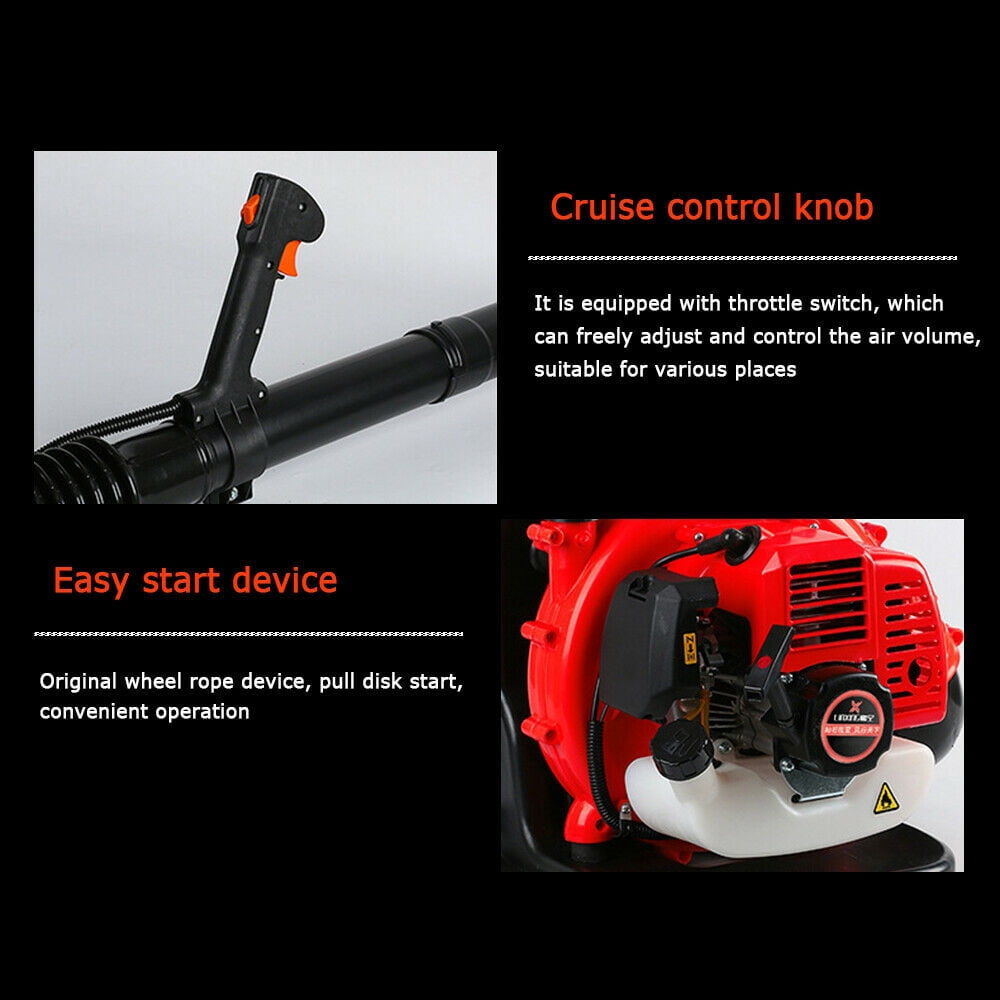 Aiqidi 2-Stroke Gas Backpack Leaf Blower, Commercial Grade Lawn & Snow Clearing Tool (42.7cc, 0.3 gal) 7kstm