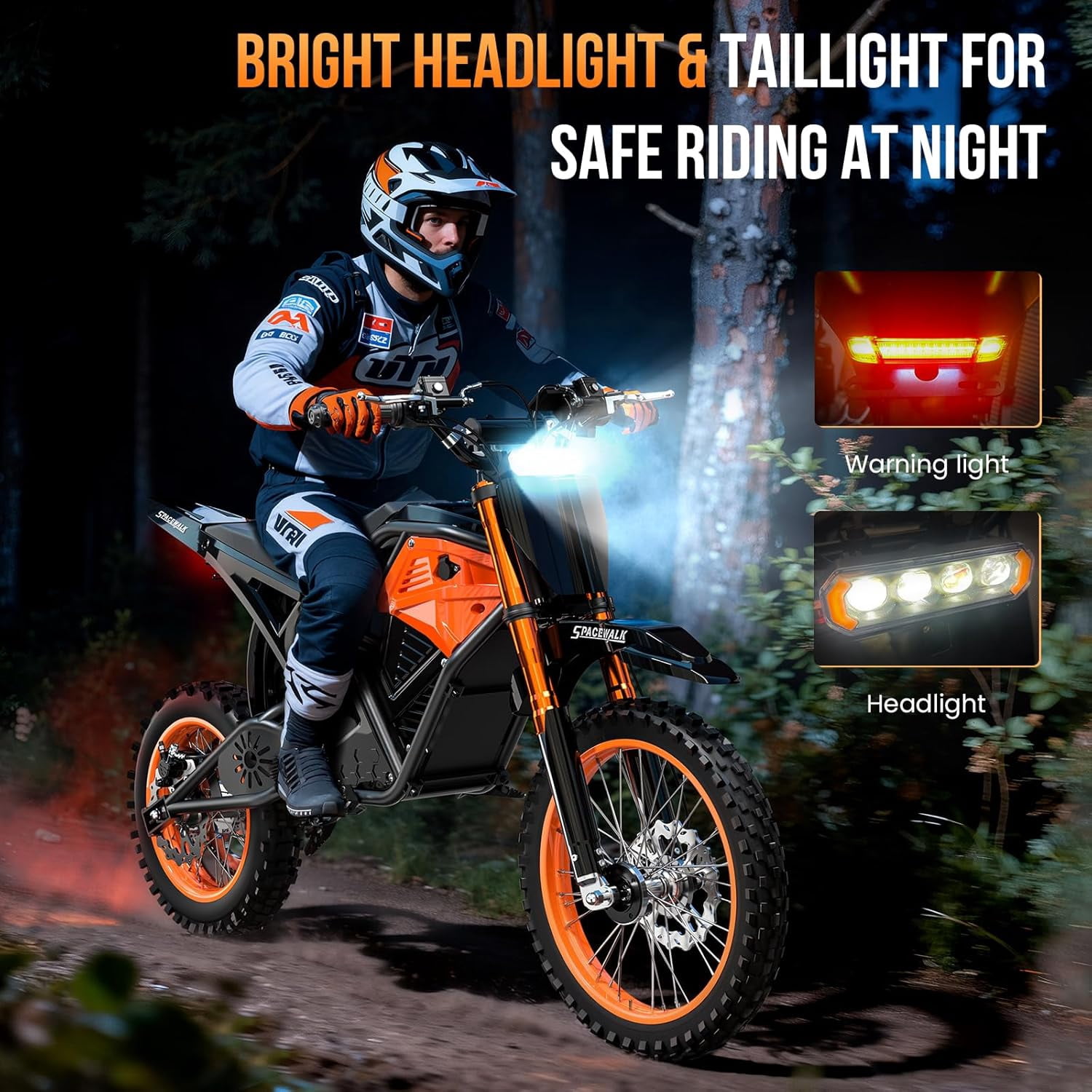 Spacewalk Electric Mountain Bike, 3000W Peak Motor Off-Road E-Bike, Full Suspension, Hydraulic Brakes (14 in Front/12 in Rear Fat Tires) ivpgz
