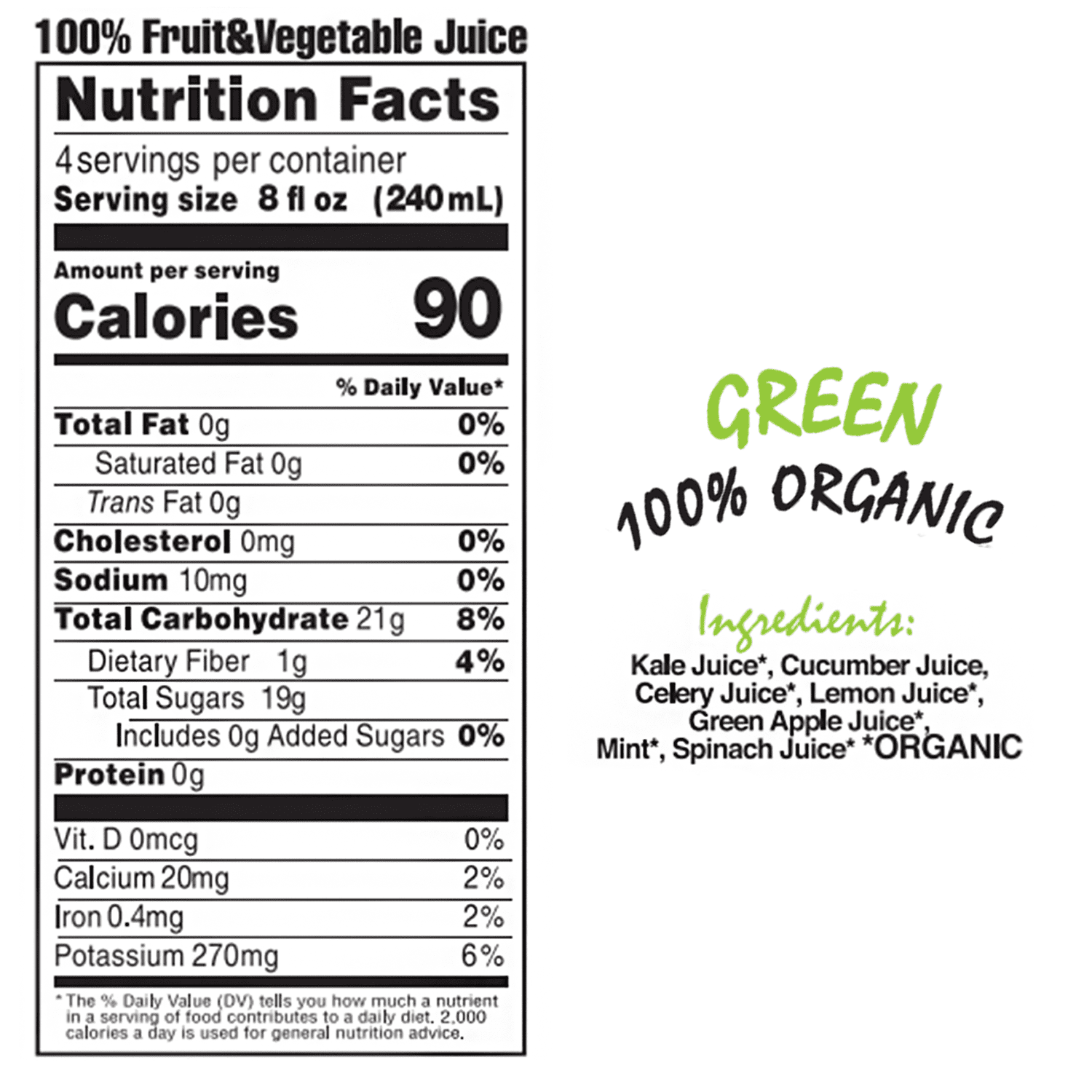 IOS Love Organic Green Juice, Cold Pressed Nutrient-Rich Vegetable Blend (Green, 6 Pack of 33.8 fl oz) 92qg0