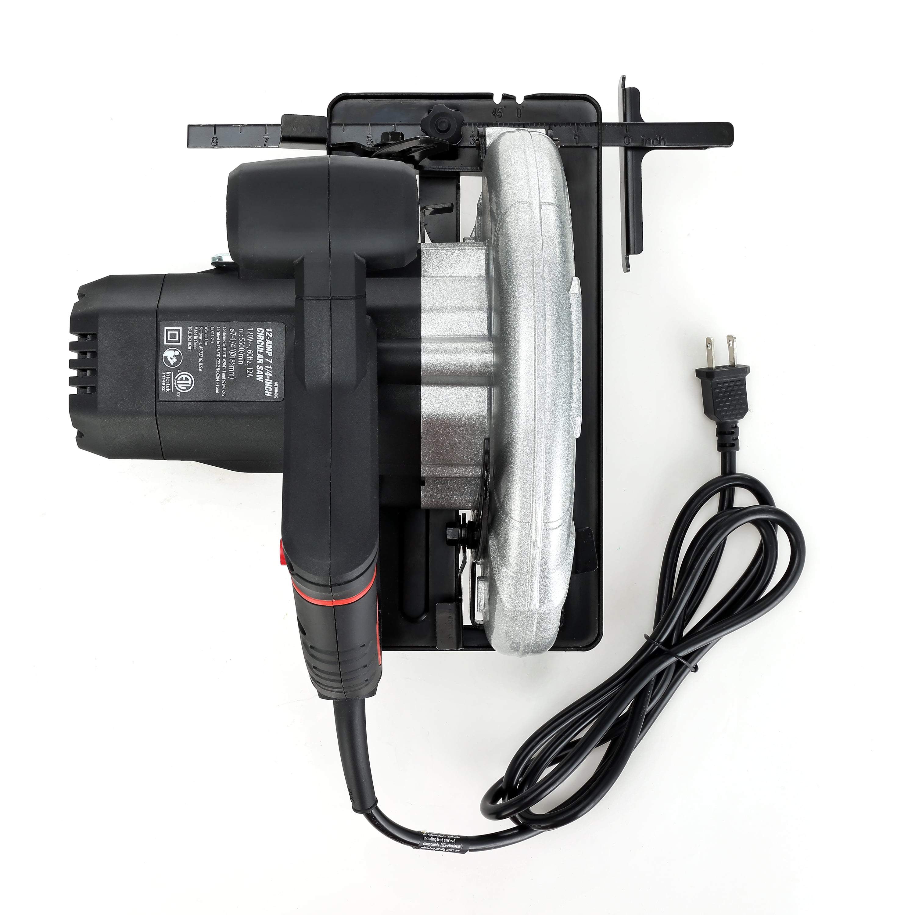Hyper Tough 12 Amp Corded Circular Saw with Steel Shoe and Adjustable Bevel (7.25 in) fee8g