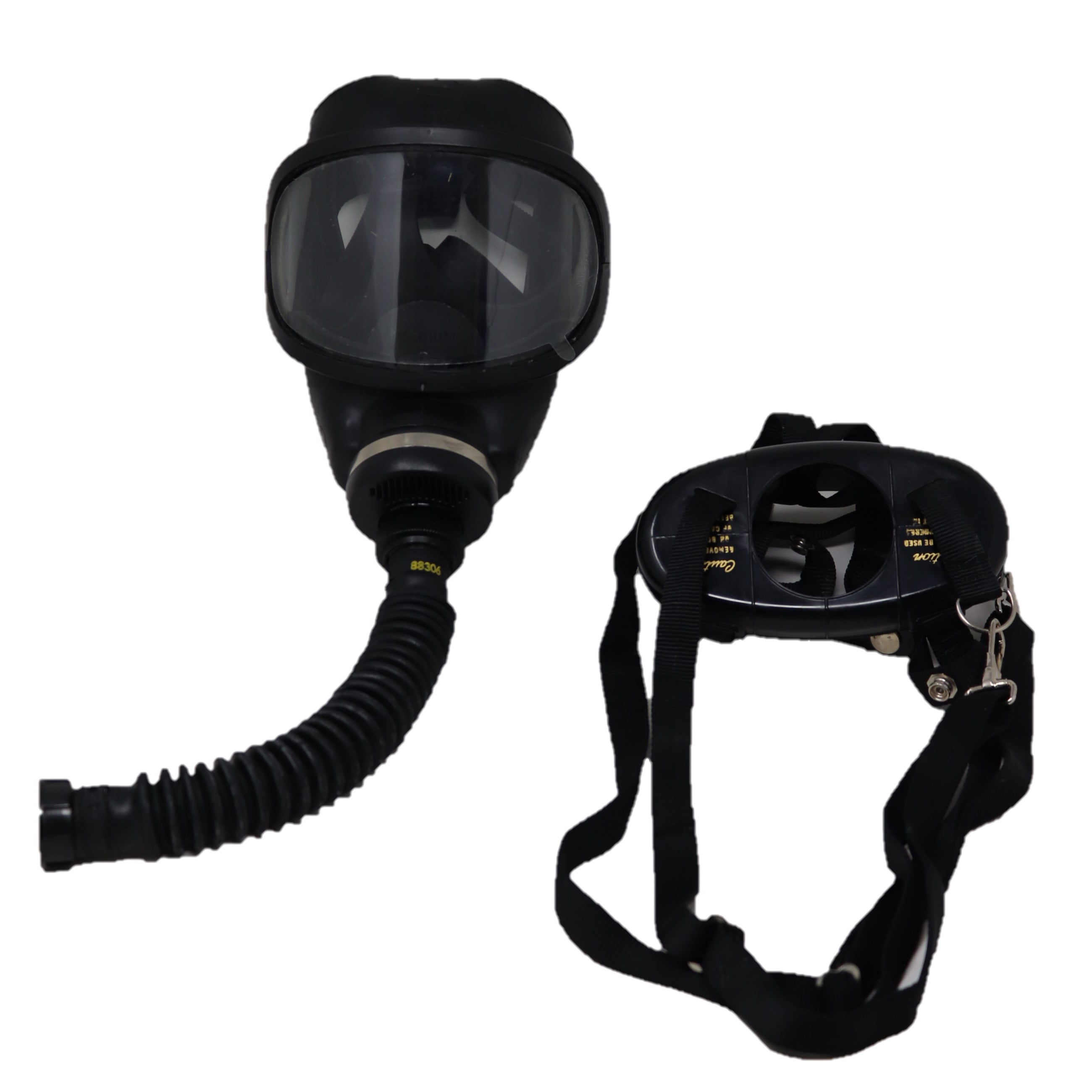 MSA Ultravue Type N Full Face Respirator Mask with Hose and Harness (Black, Medium) 287vr