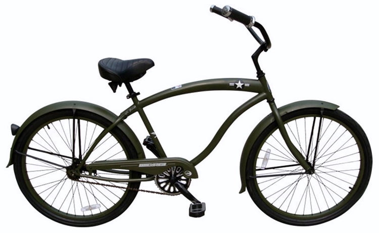Micargi General Beach Cruiser Bicycle Single Speed Coaster Brake with Fenders (Black, 26 in) 5ag92