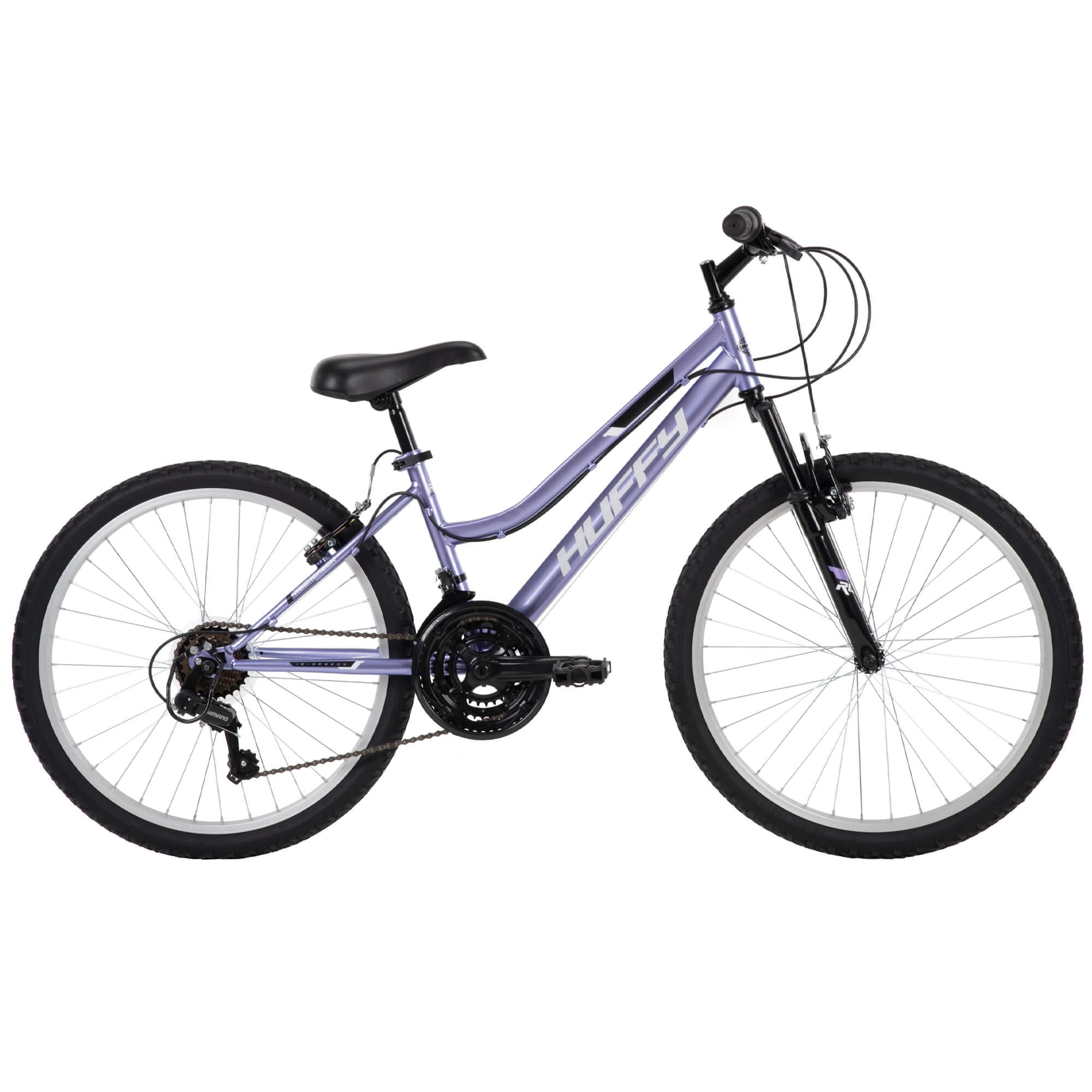 Huffy Rock Creek Mountain Bike, 18-Speed Trail Bicycle for Women (Purple, 24 in) h48eu