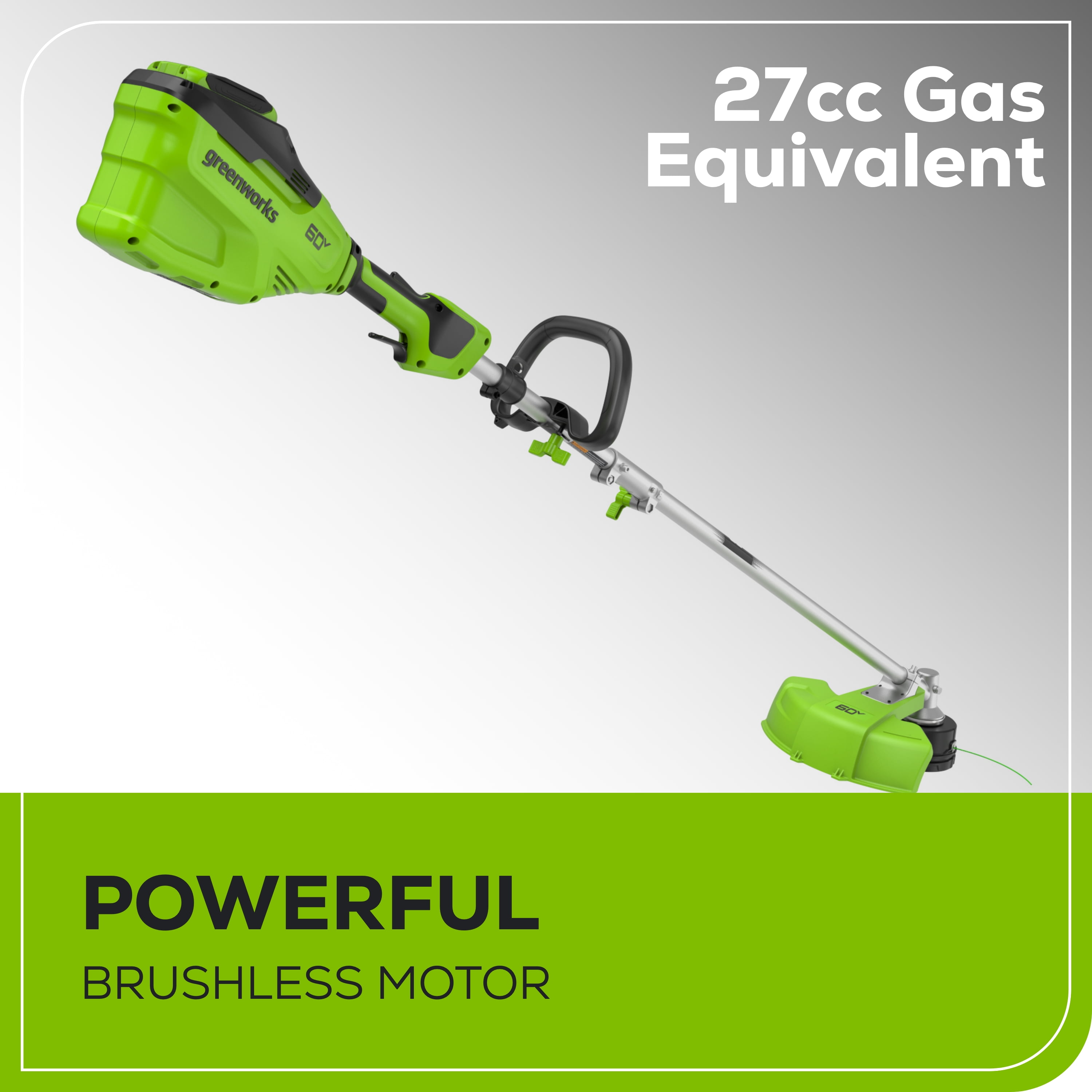 Greenworks 60V 16 in Cordless String Trimmer with 4.0 Ah Battery and 3A Charger (Green, 16 in) d5h4i