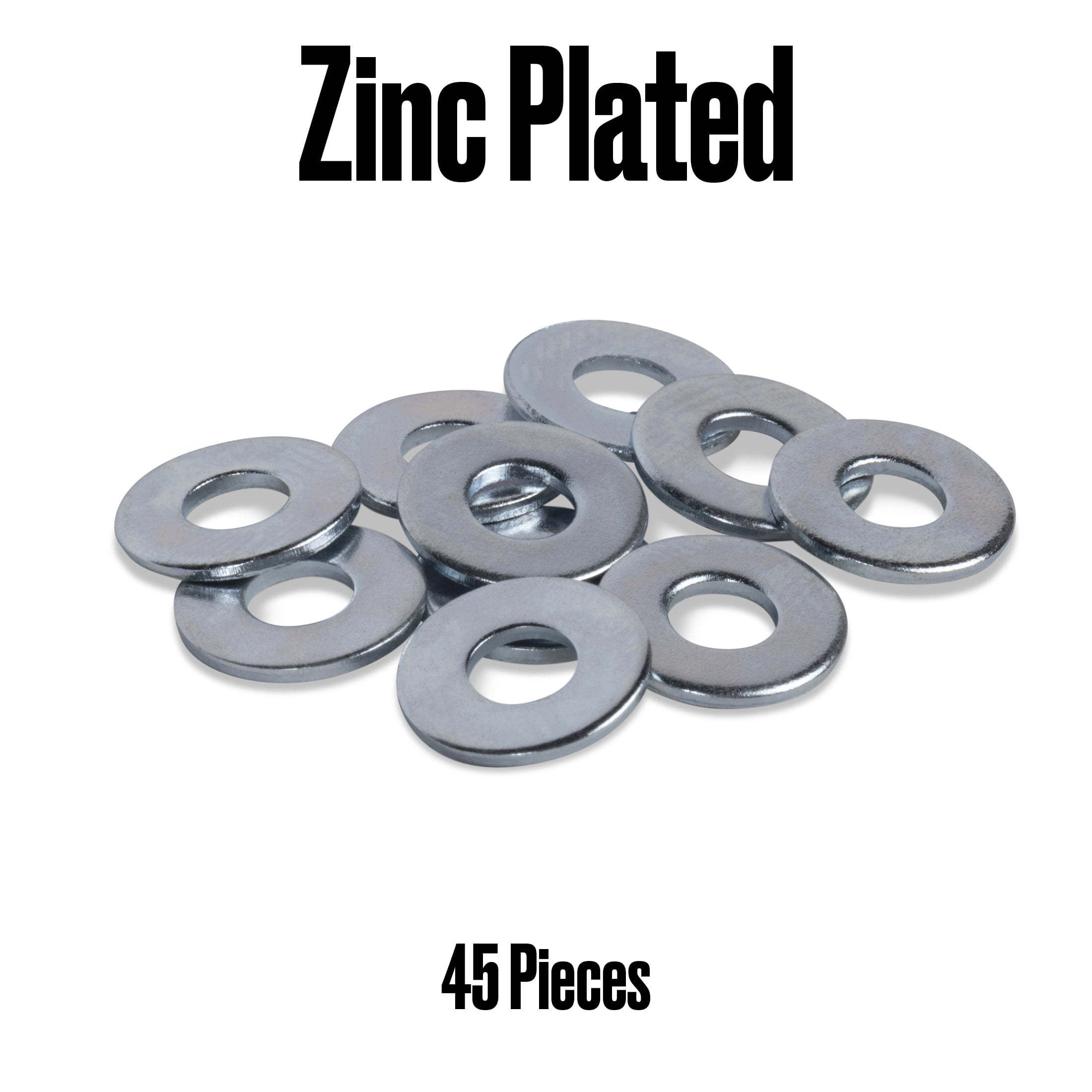 Hillman Flat Washers (Steel, Zinc Finish, #8, 45 Pack) zmny1