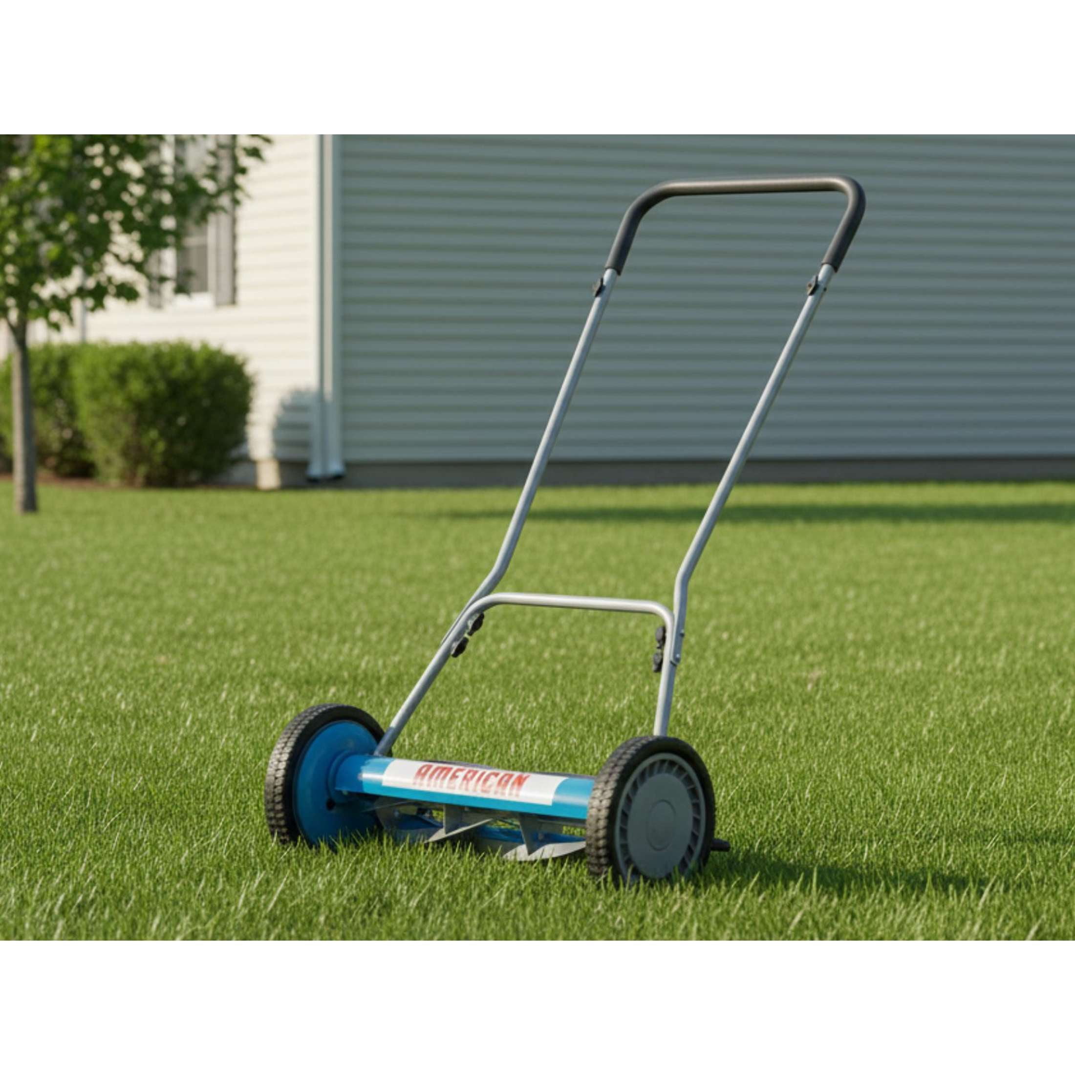 American Lawn Mower 18-Inch 5-Blade Reel Push Lawn Mower (Blue, 18 in) x0bsh