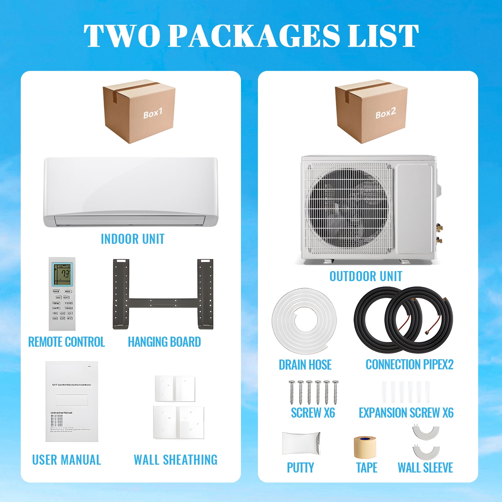 Tacool 12000 BTU Mini Split Air Conditioner and Heater with Heat Pump (White, 750 sq ft) ig752