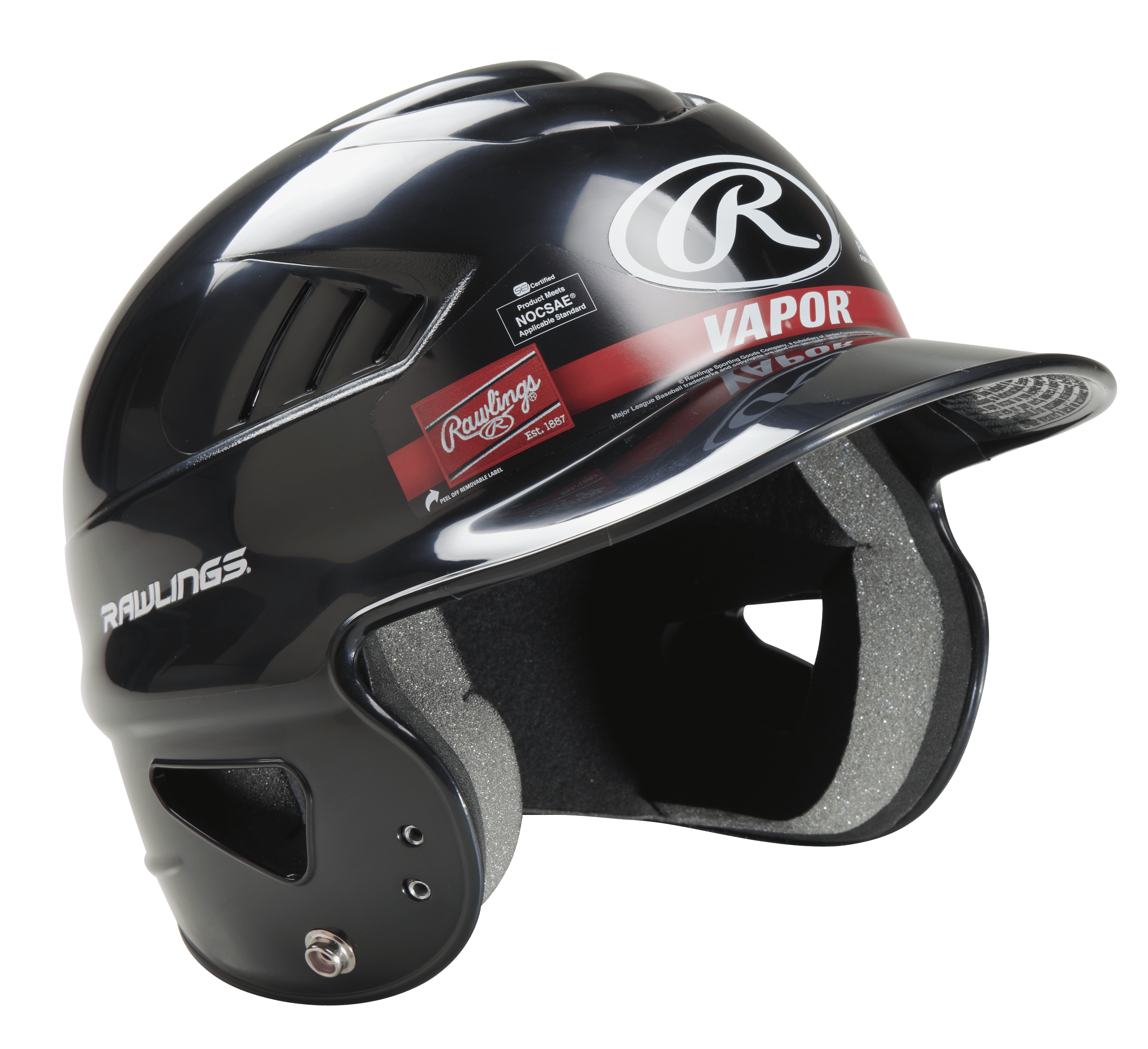Rawlings Vapor Youth Baseball Batting Helmet with COOLFLO Design (Black, 6 1/2 in - 7 1/2 in) uik74