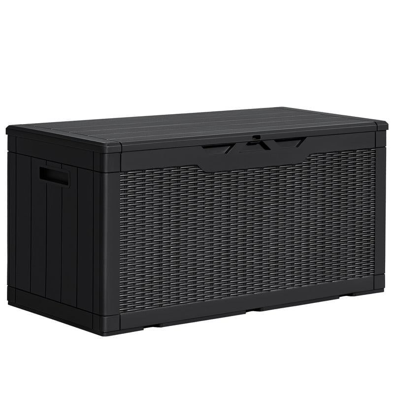 Homall 100 Gallon Outdoor Patio Deck Storage Box, Weather-Resistant Resin Organizer (Black, 100 Gallon) lwgs3